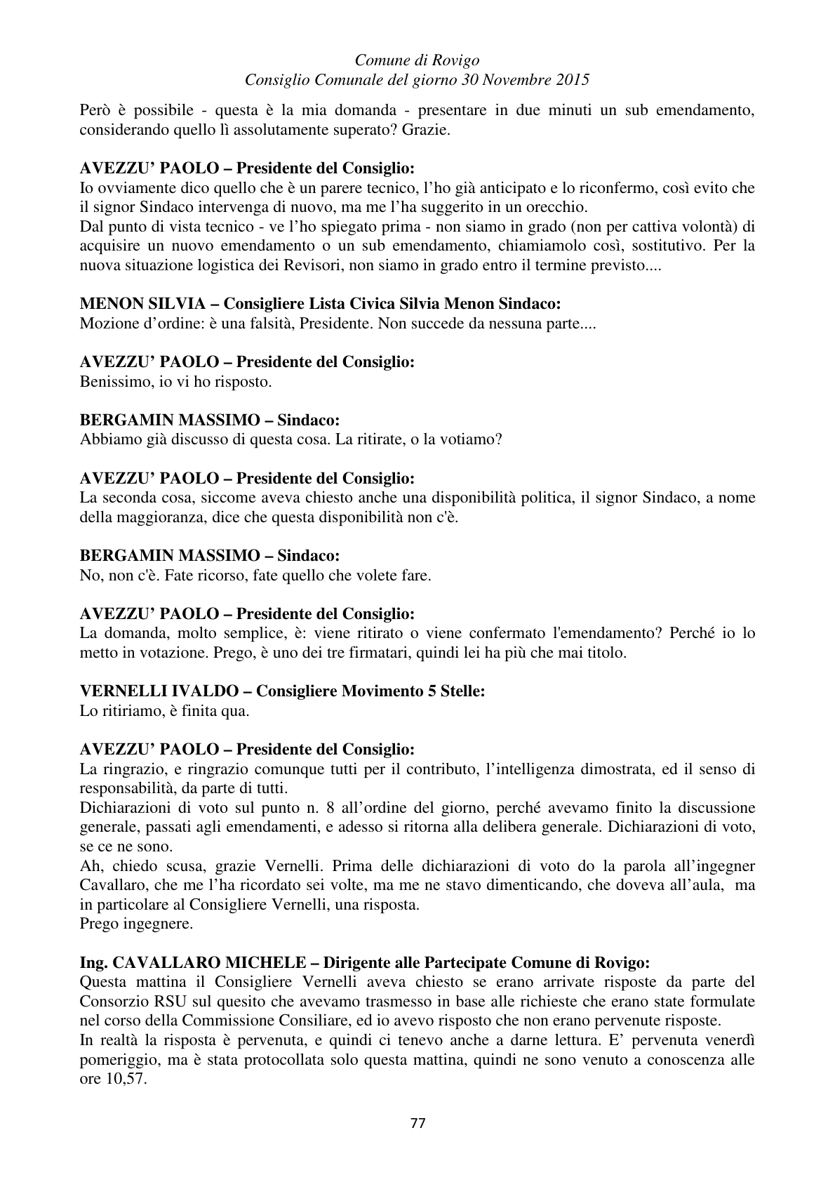 Pagina 77 del verbale