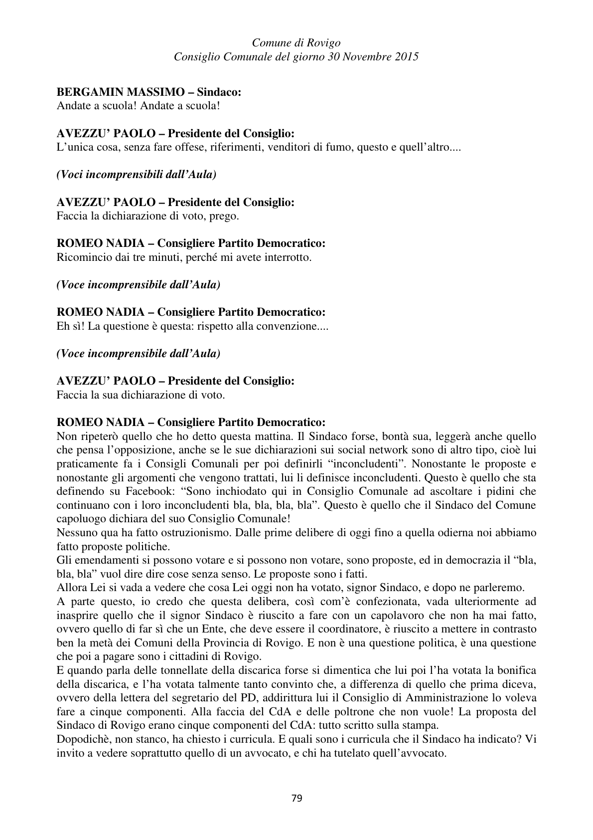 Pagina 79 del verbale