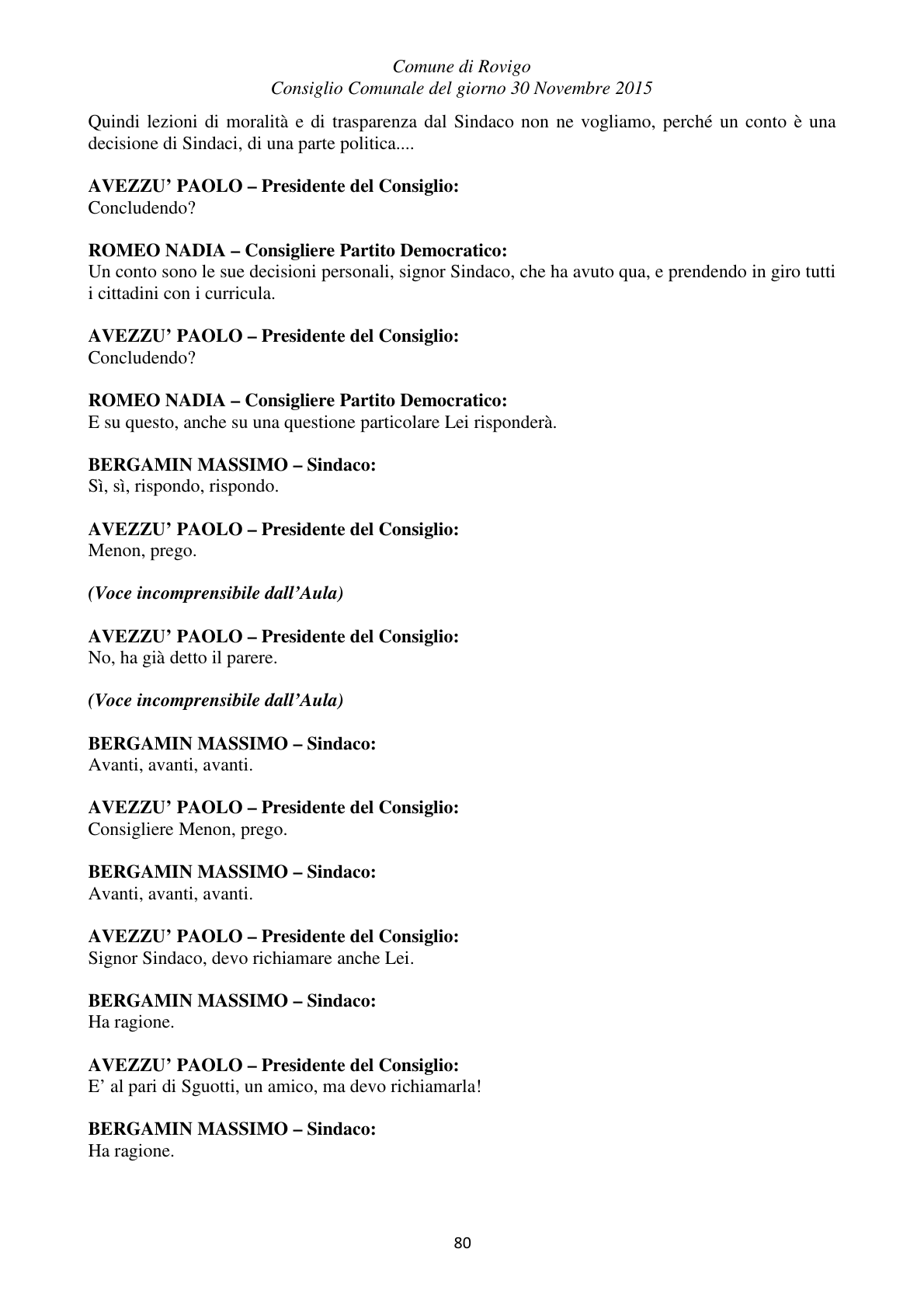 Pagina 80 del verbale