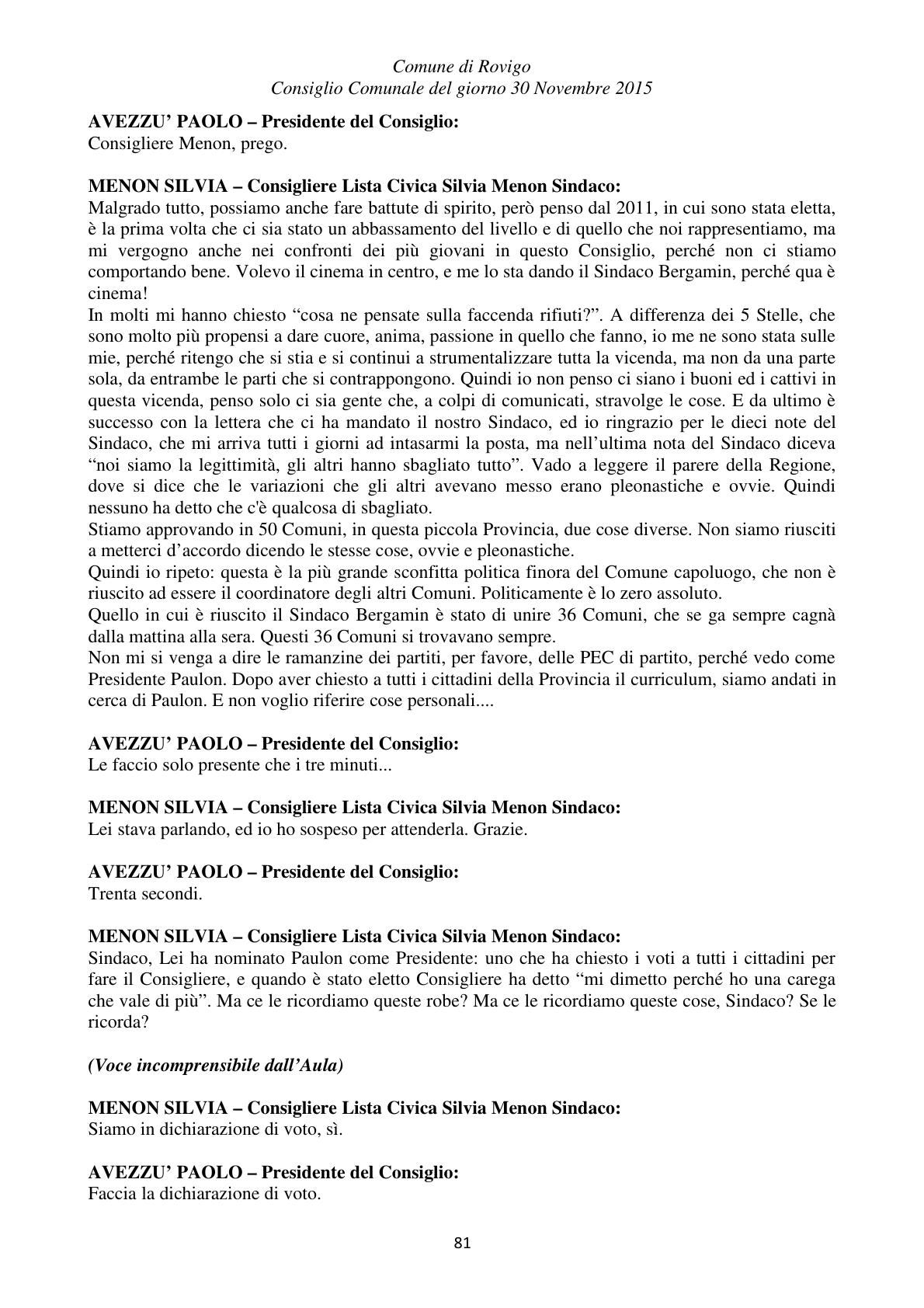 Pagina 81 del verbale
