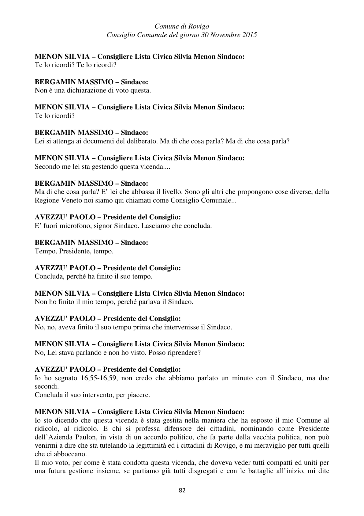 Pagina 82 del verbale