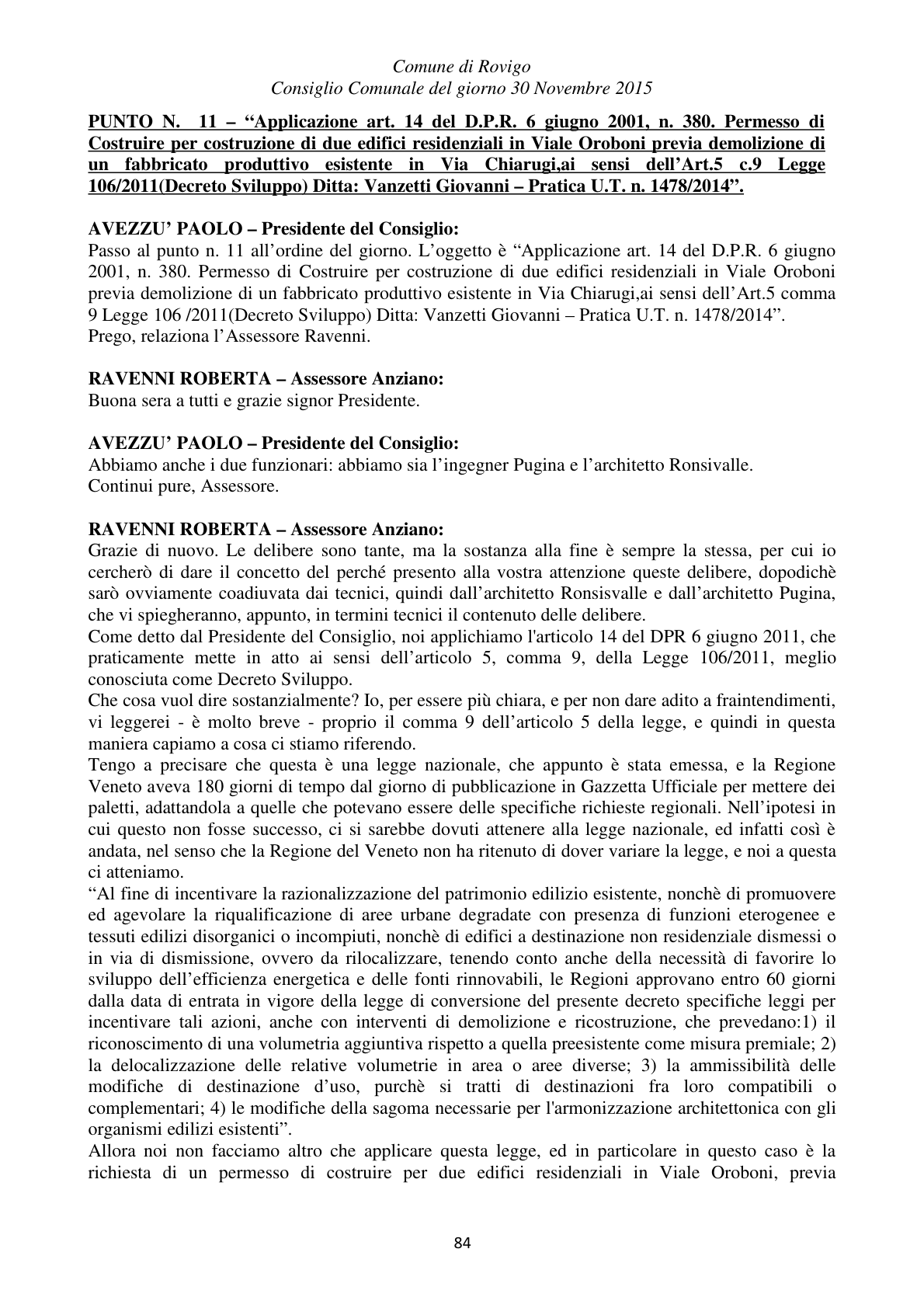 Pagina 84 del verbale