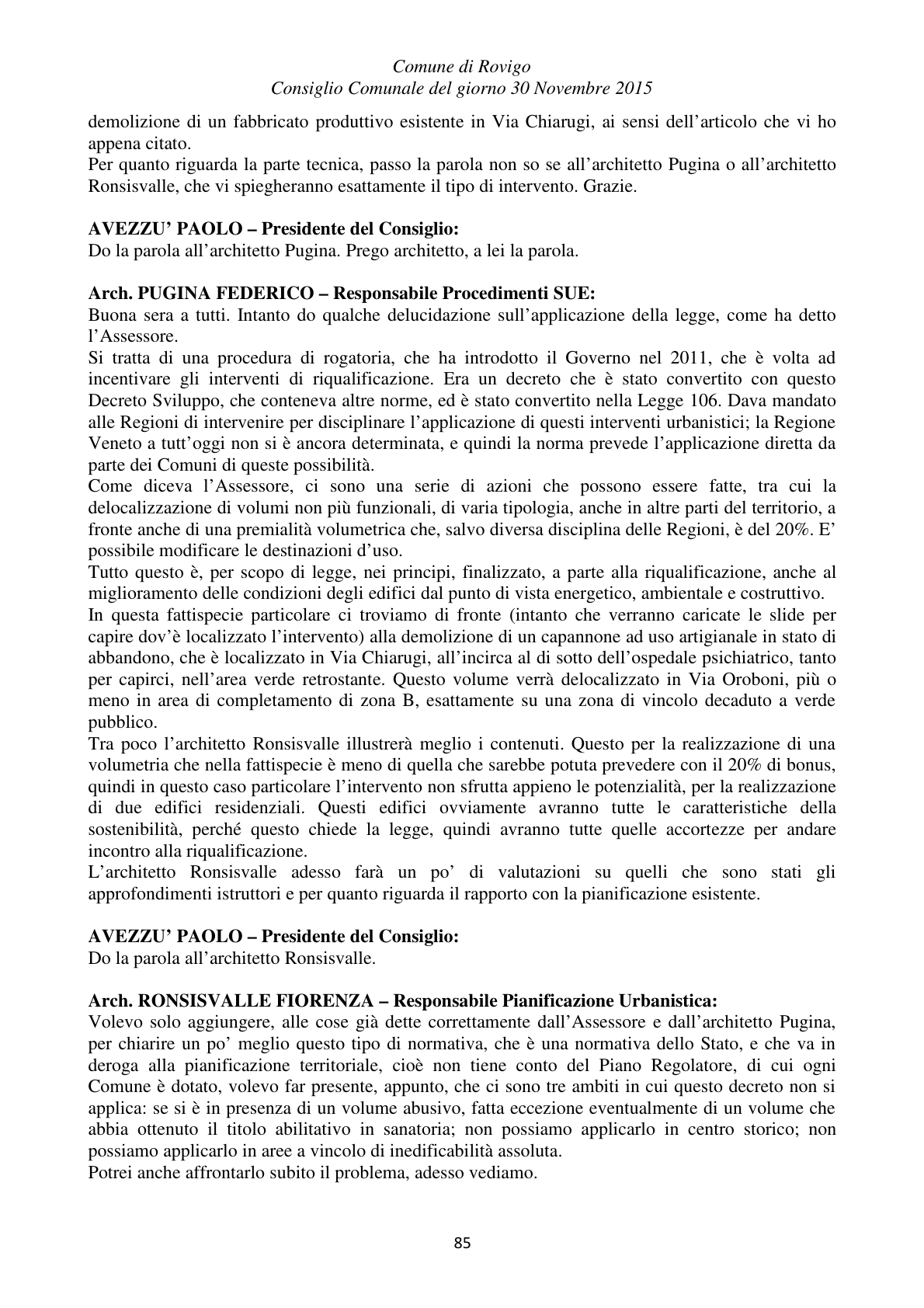 Pagina 85 del verbale