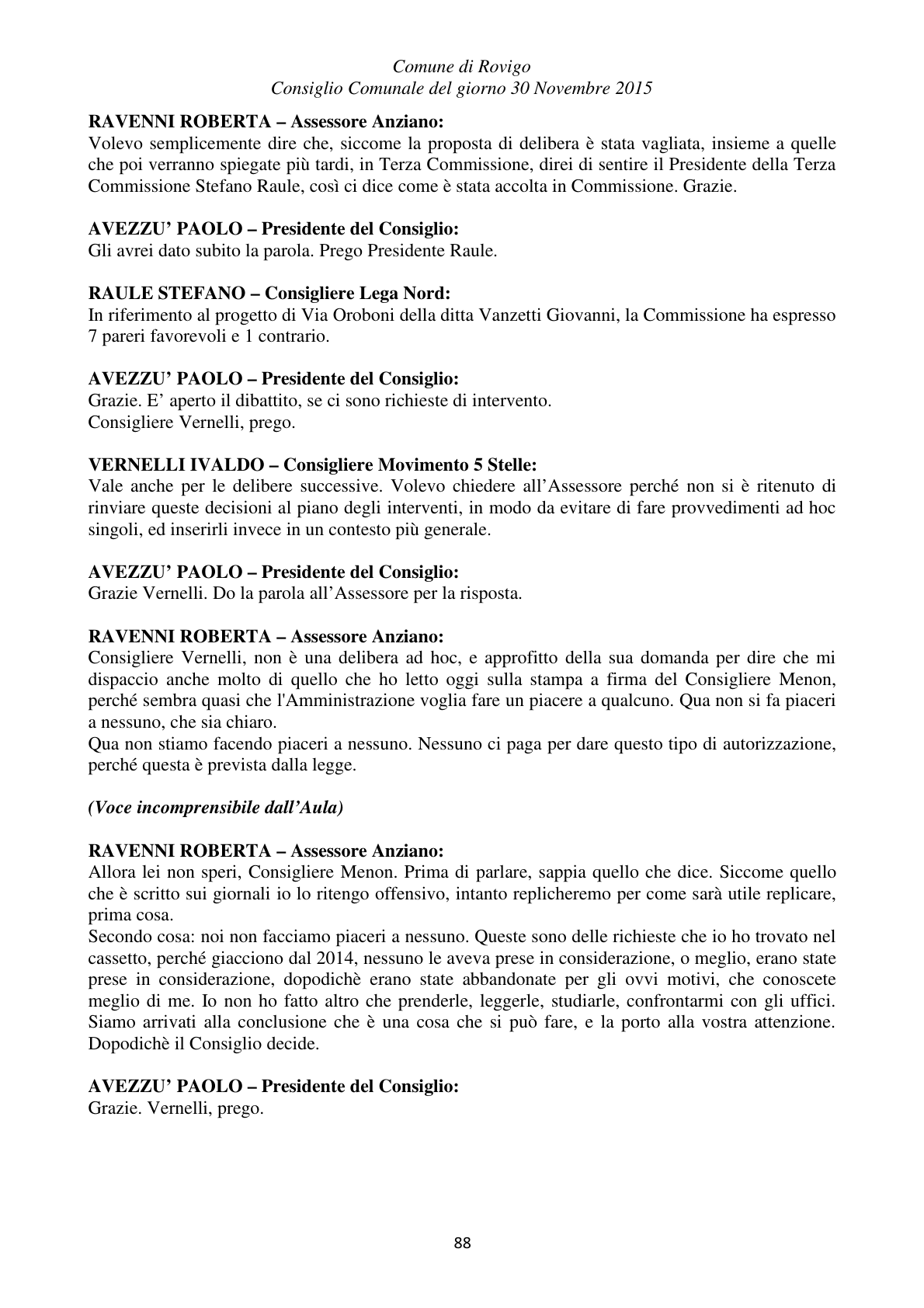 Pagina 88 del verbale
