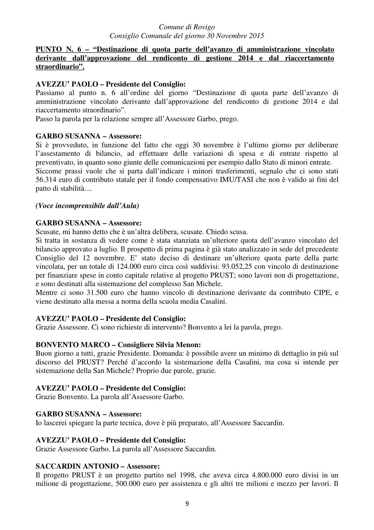 Pagina 9 del verbale