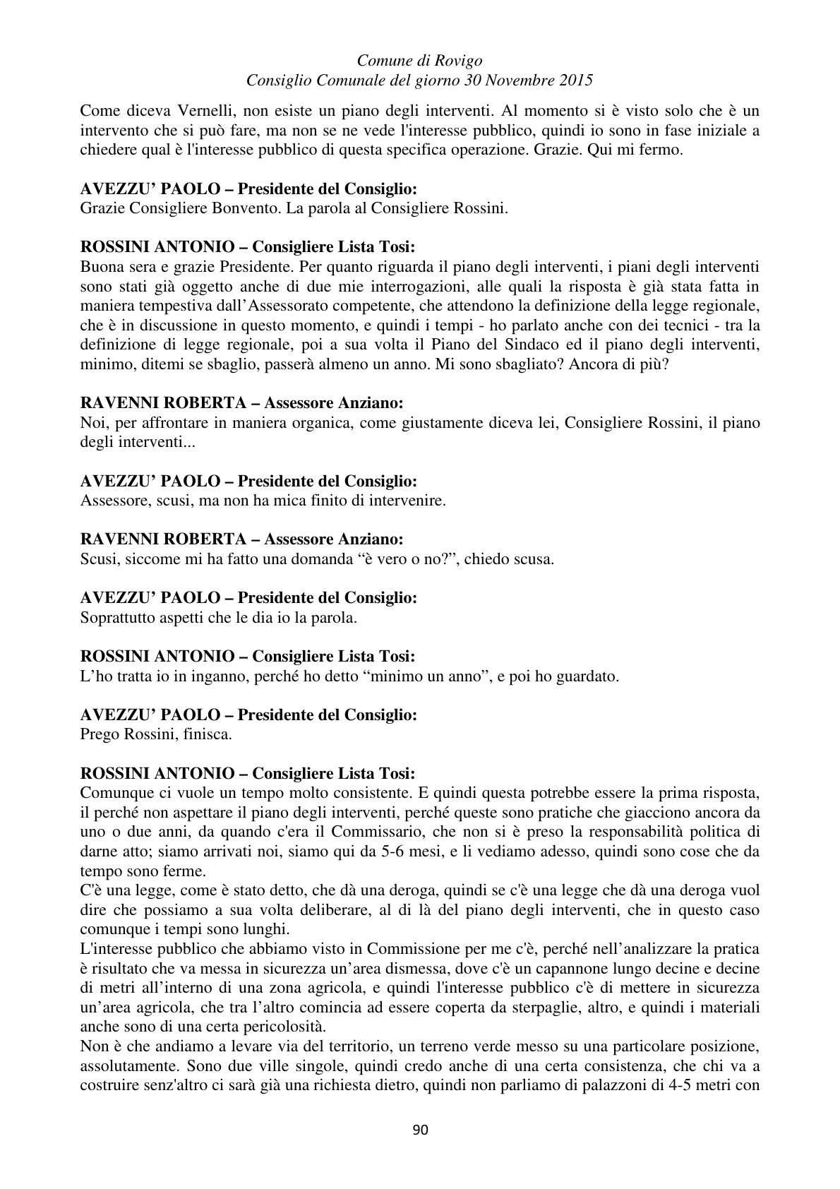 Pagina 90 del verbale