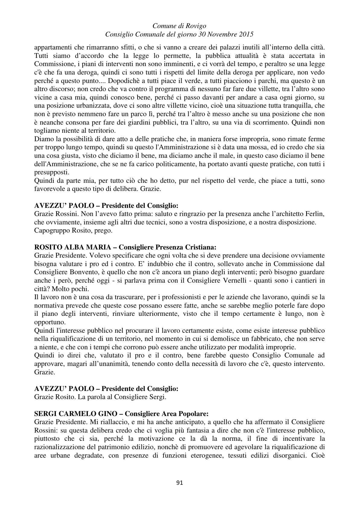 Pagina 91 del verbale