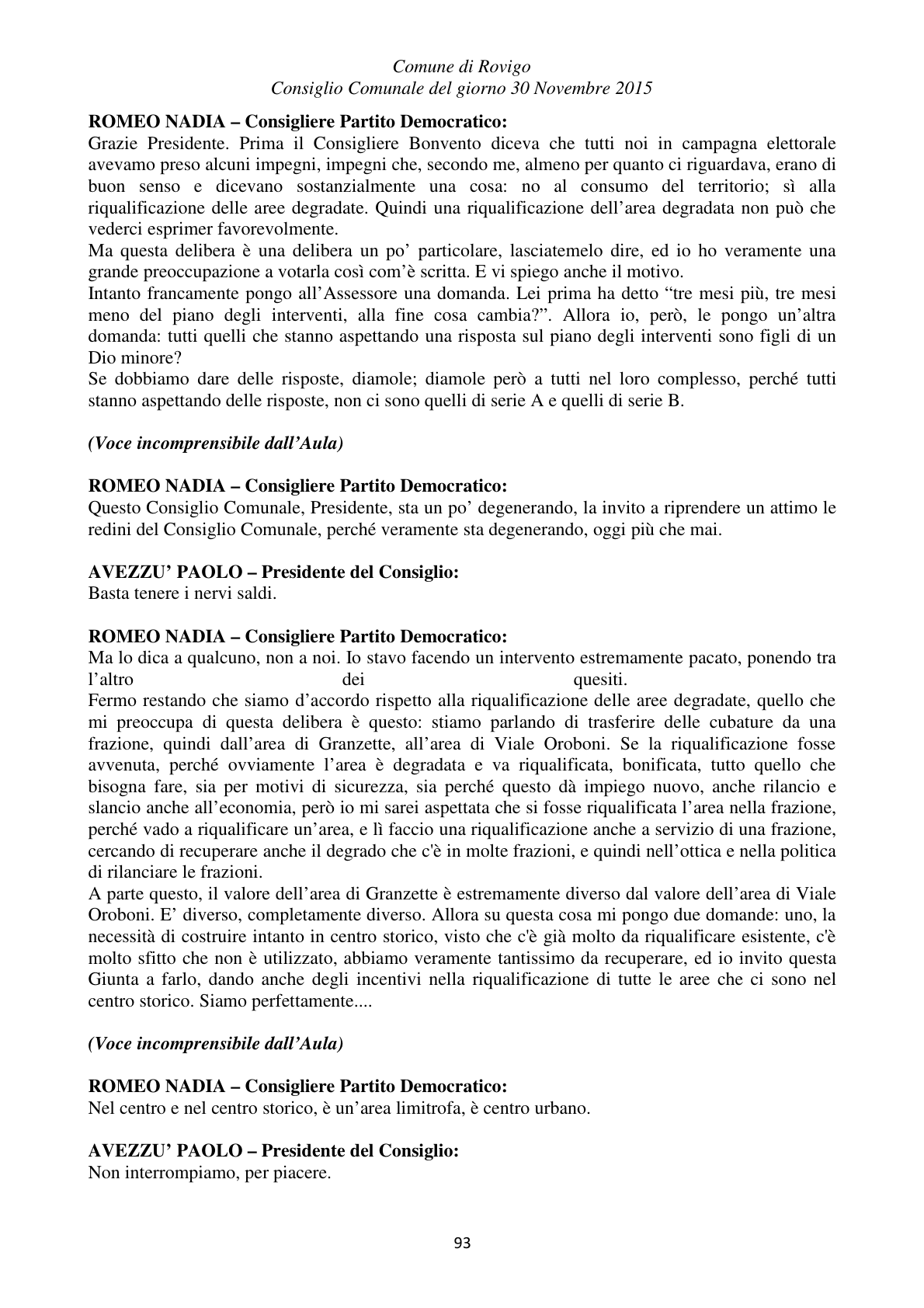 Pagina 93 del verbale