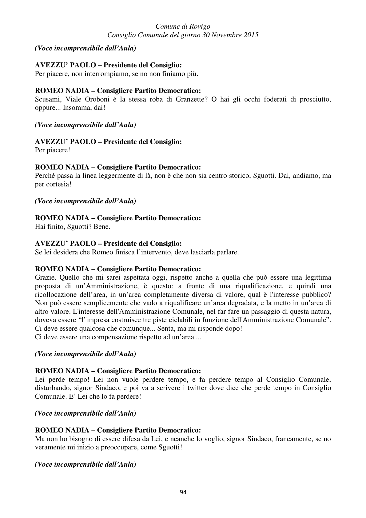Pagina 94 del verbale