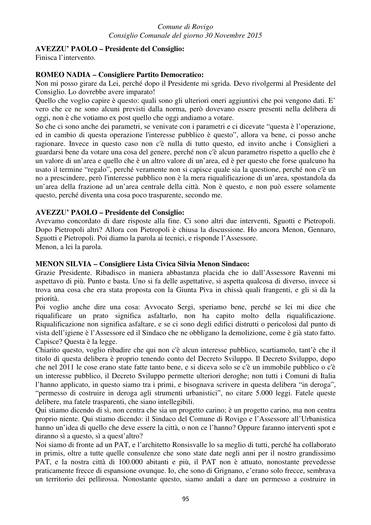 Pagina 95 del verbale