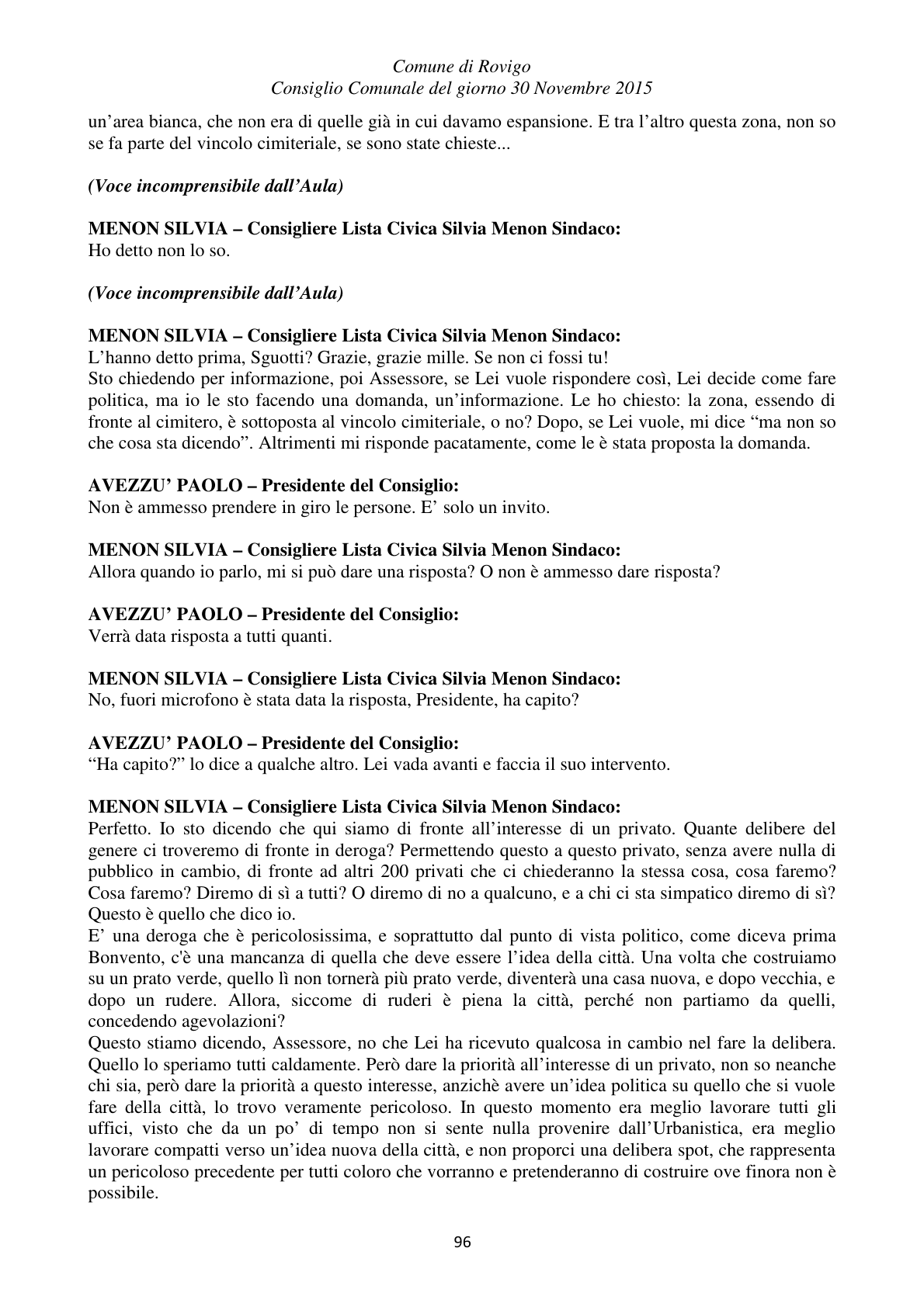 Pagina 96 del verbale