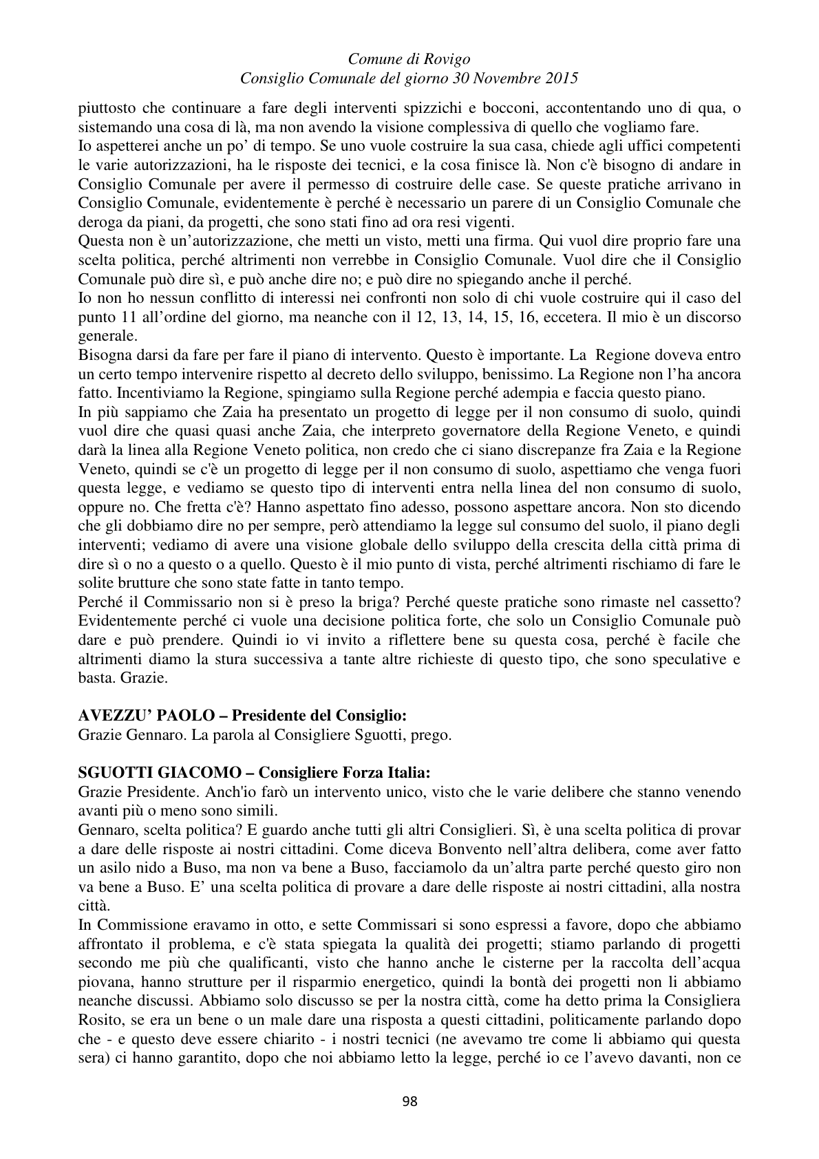 Pagina 98 del verbale