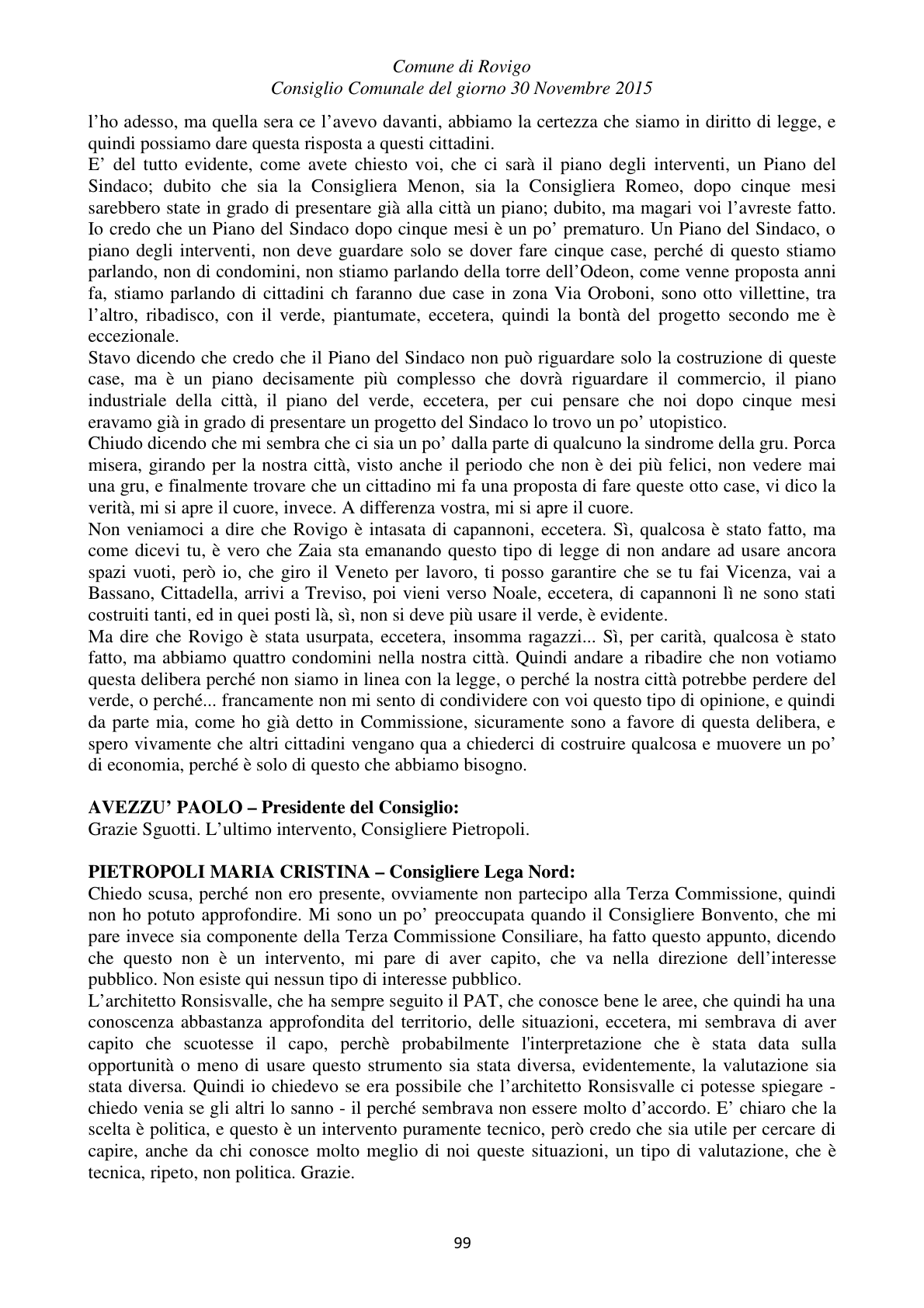Pagina 99 del verbale