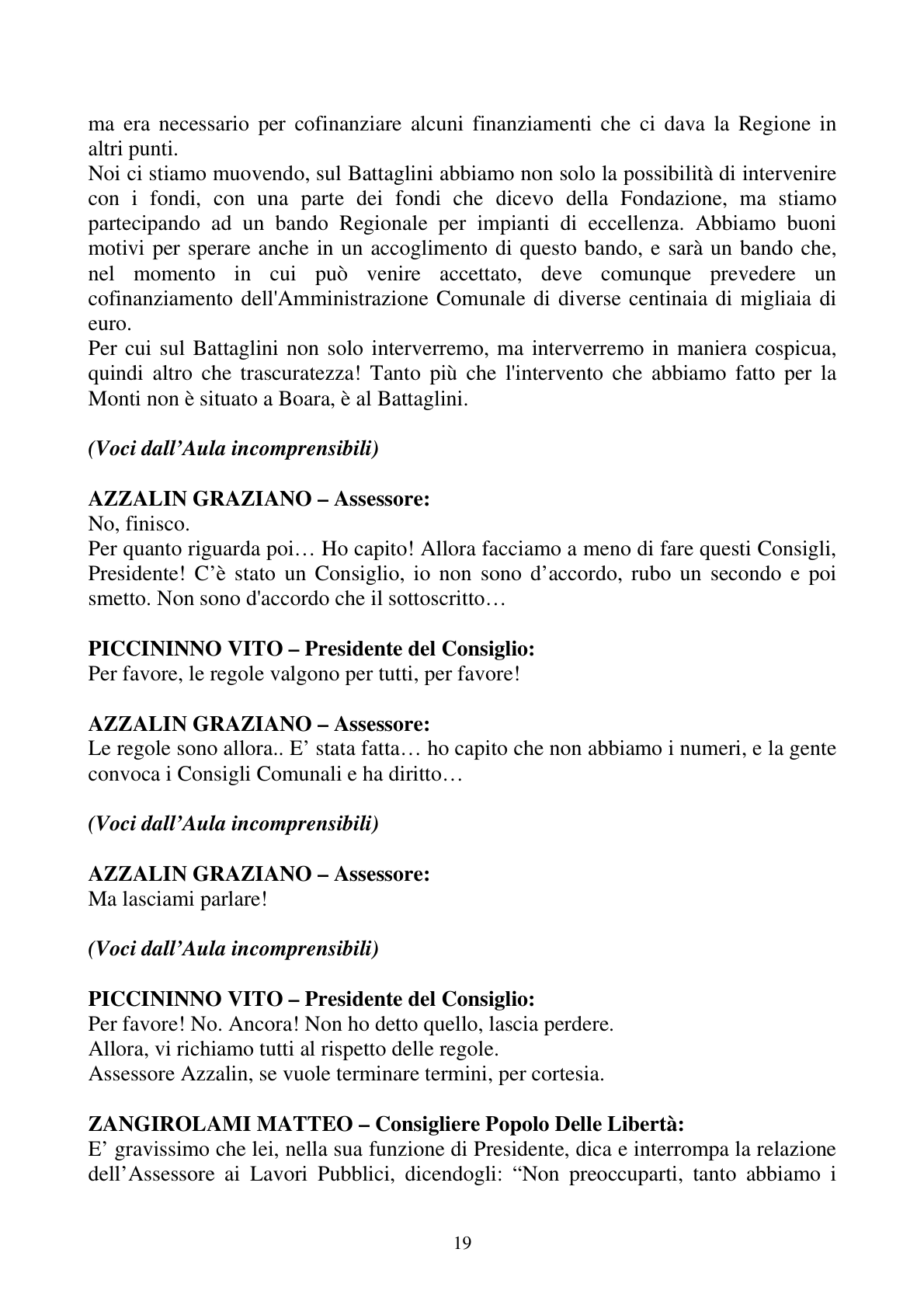 Pagina 19 del verbale