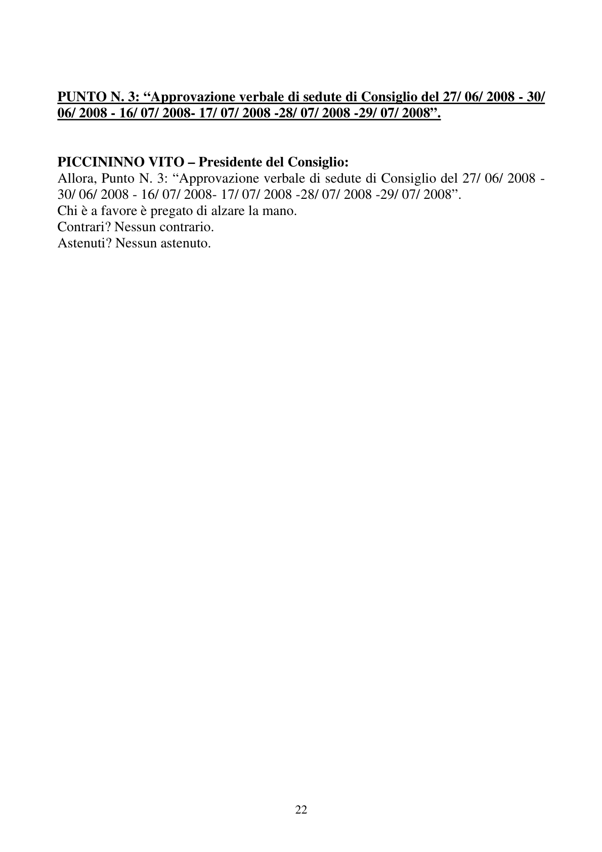 Pagina 22 del verbale