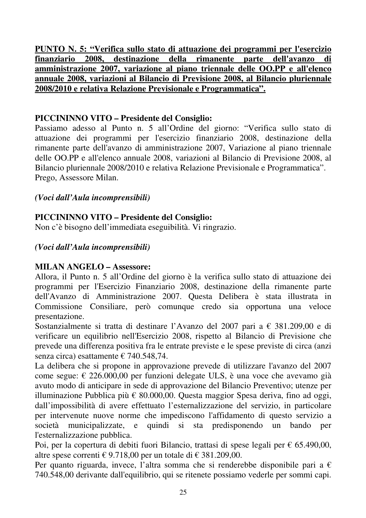 Pagina 25 del verbale