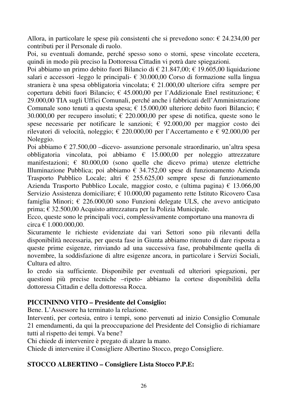 Pagina 26 del verbale