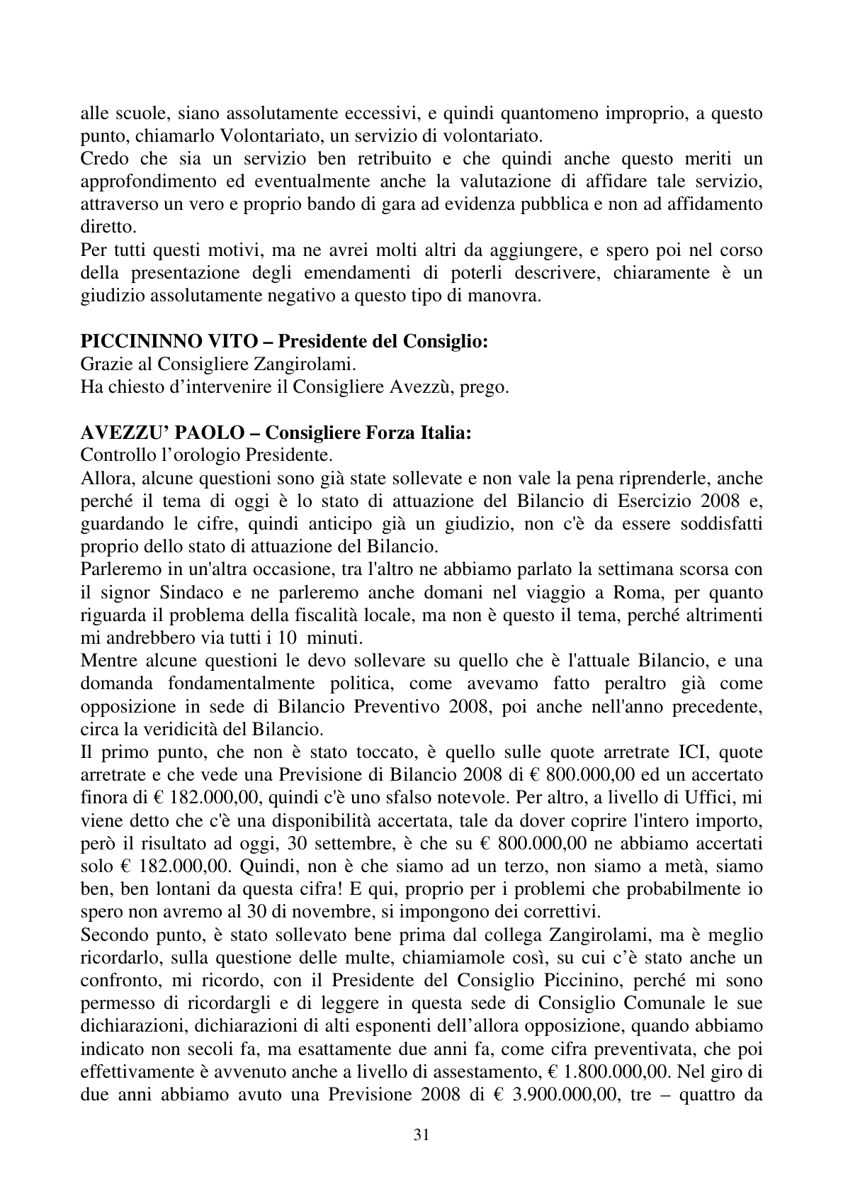 Pagina 31 del verbale