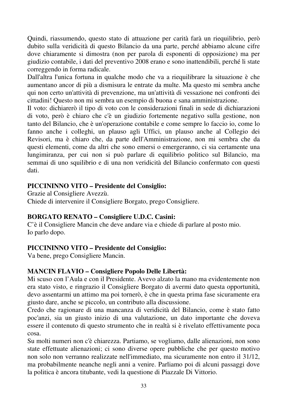 Pagina 33 del verbale