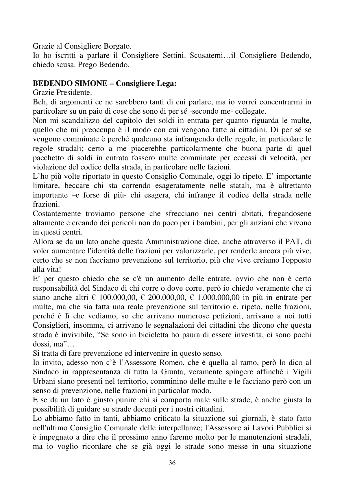 Pagina 36 del verbale