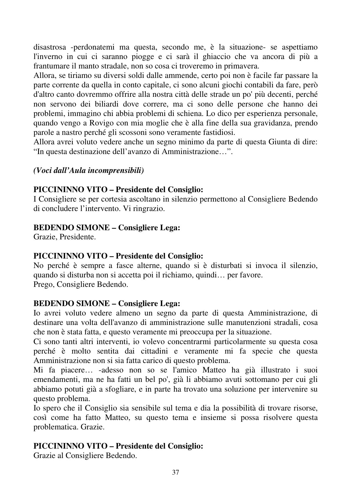 Pagina 37 del verbale