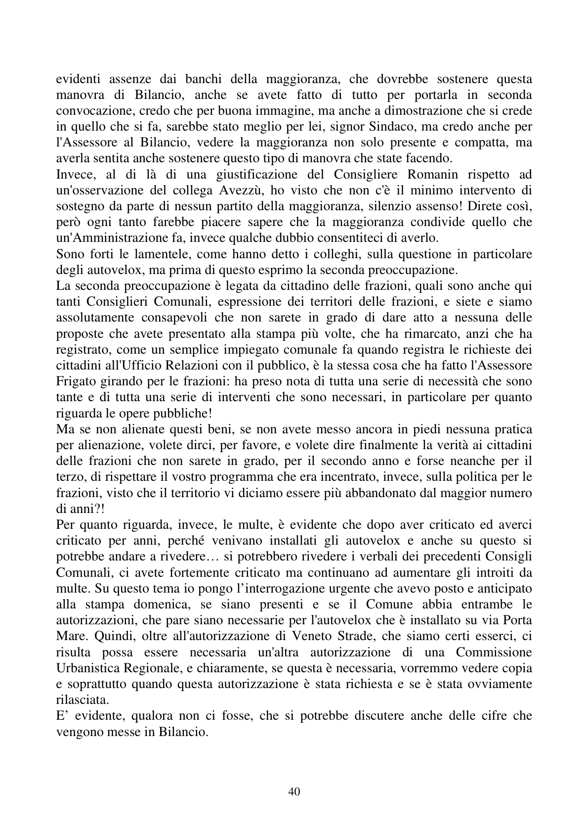 Pagina 40 del verbale