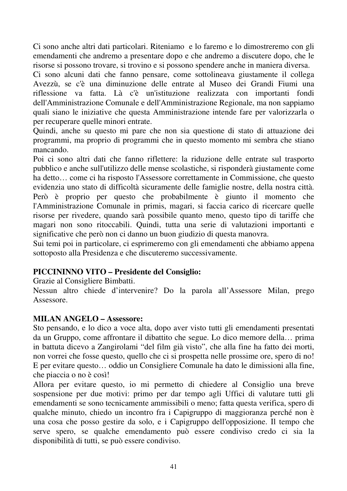 Pagina 41 del verbale