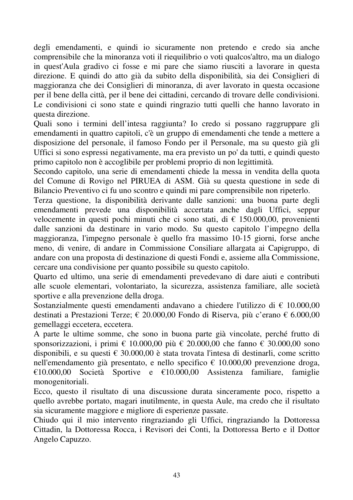 Pagina 43 del verbale