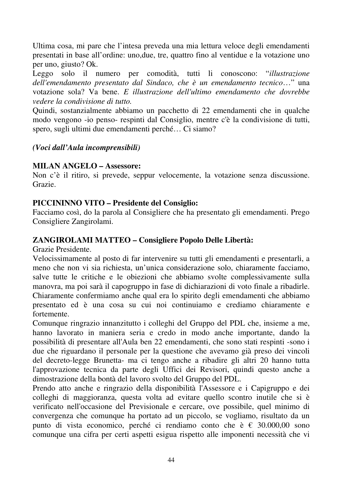 Pagina 44 del verbale