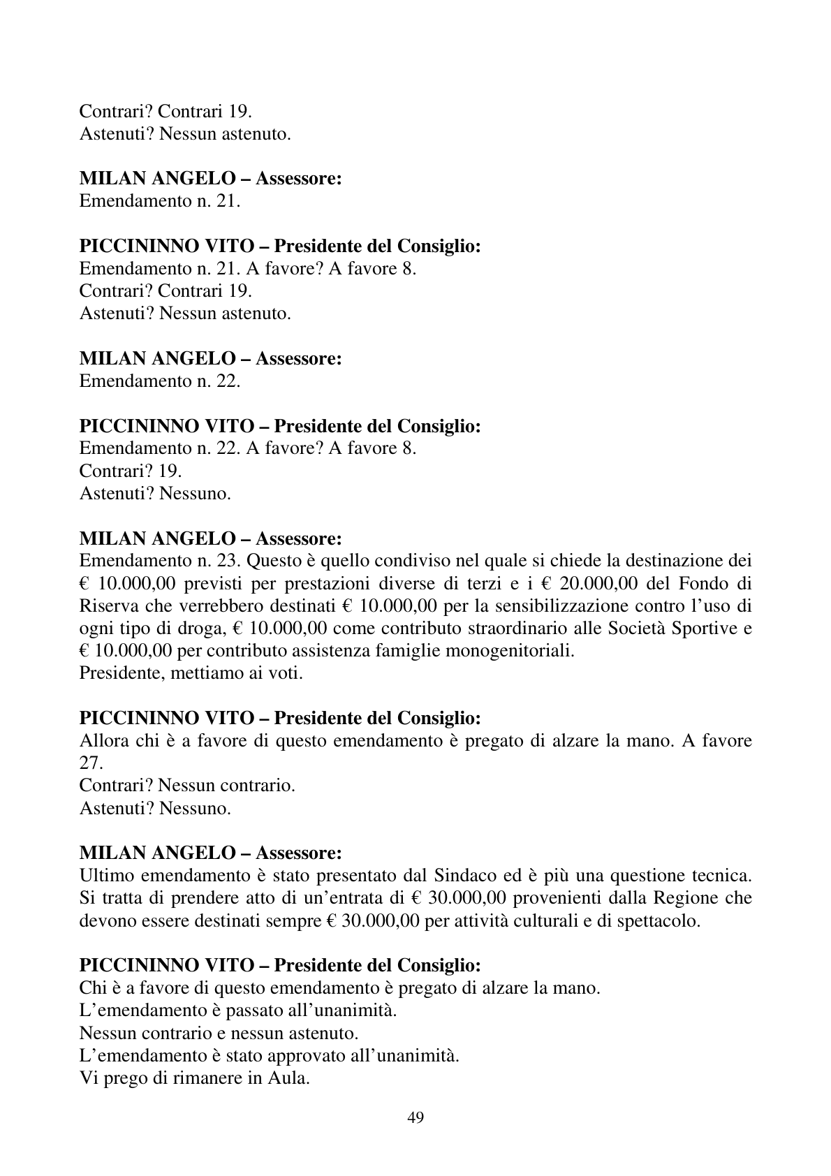 Pagina 49 del verbale