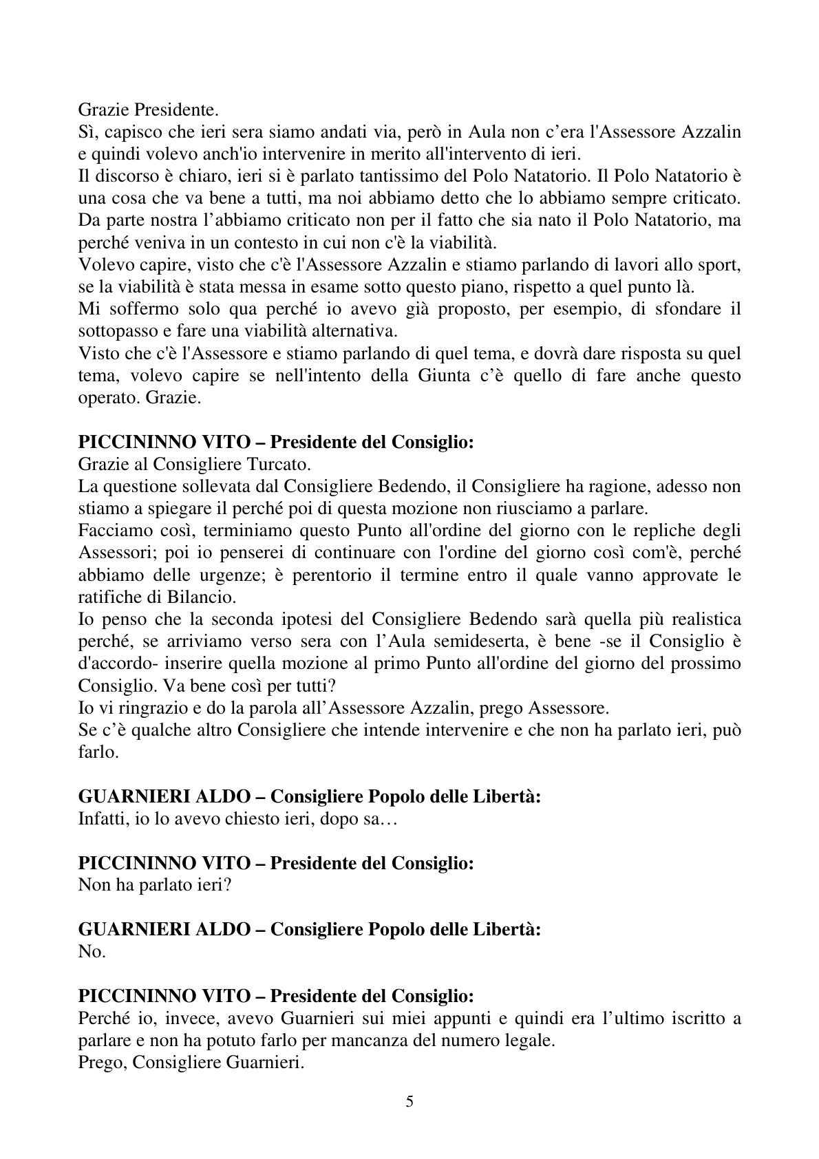 Pagina 5 del verbale