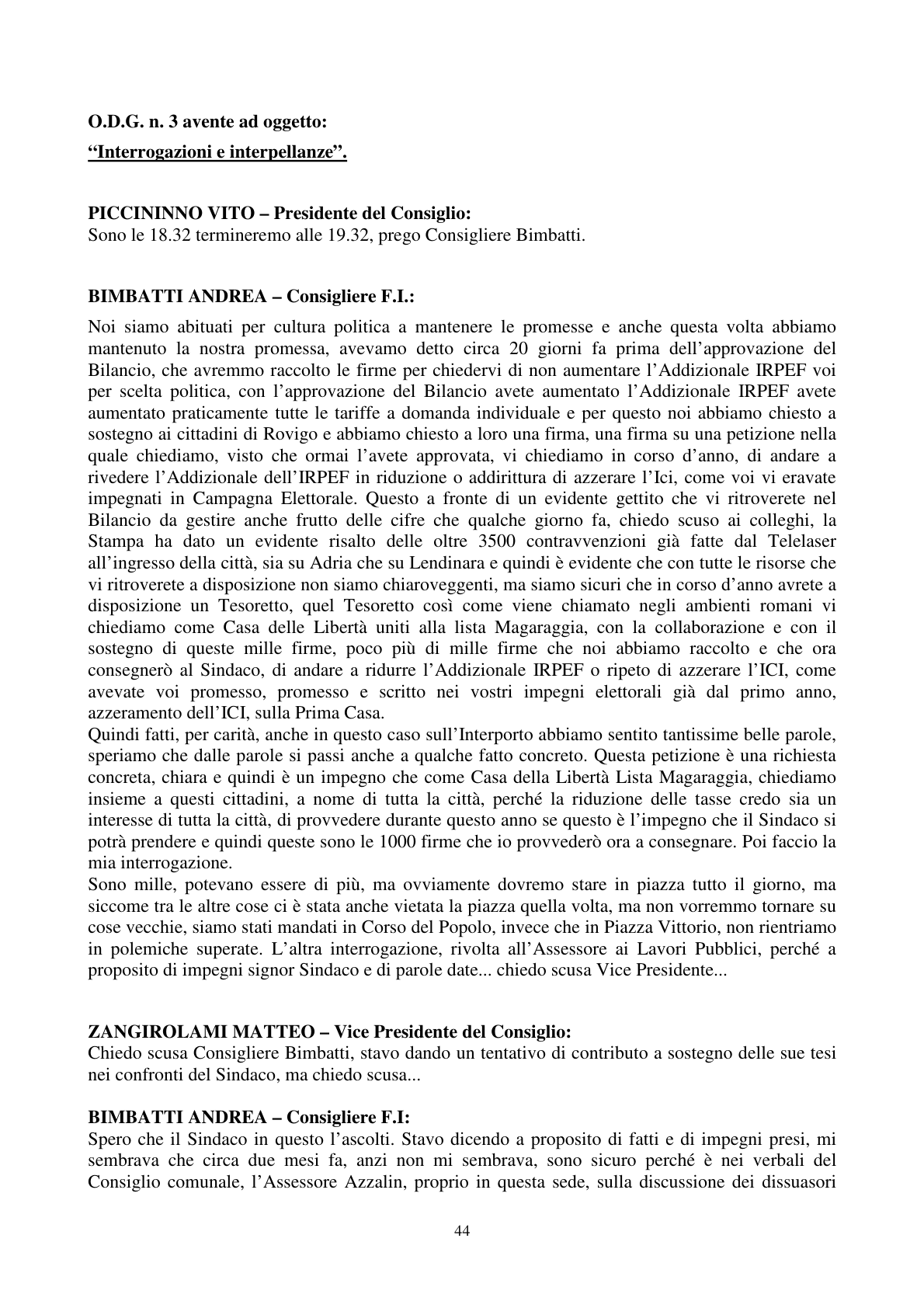 Pagina 45 del verbale