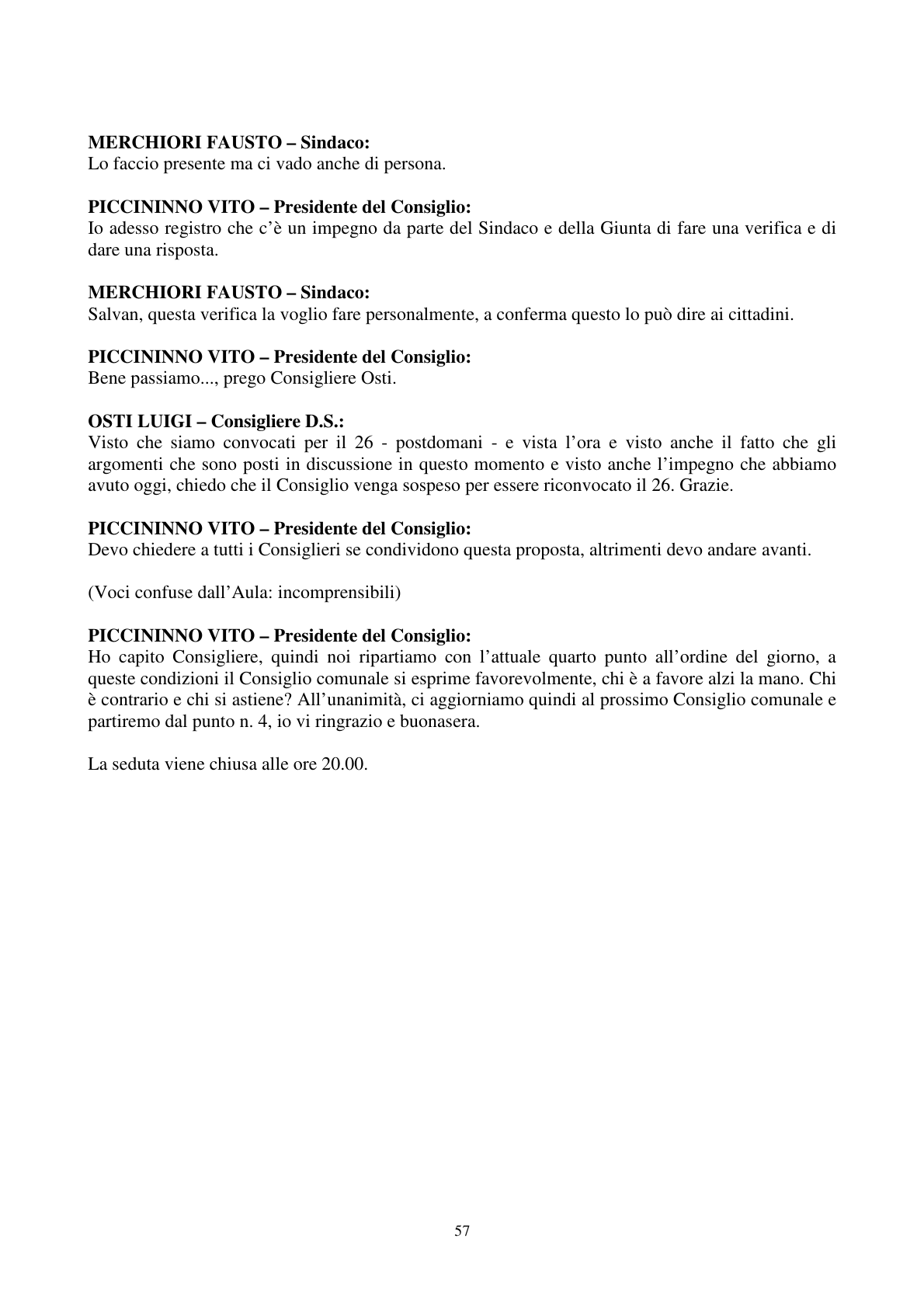 Pagina 58 del verbale