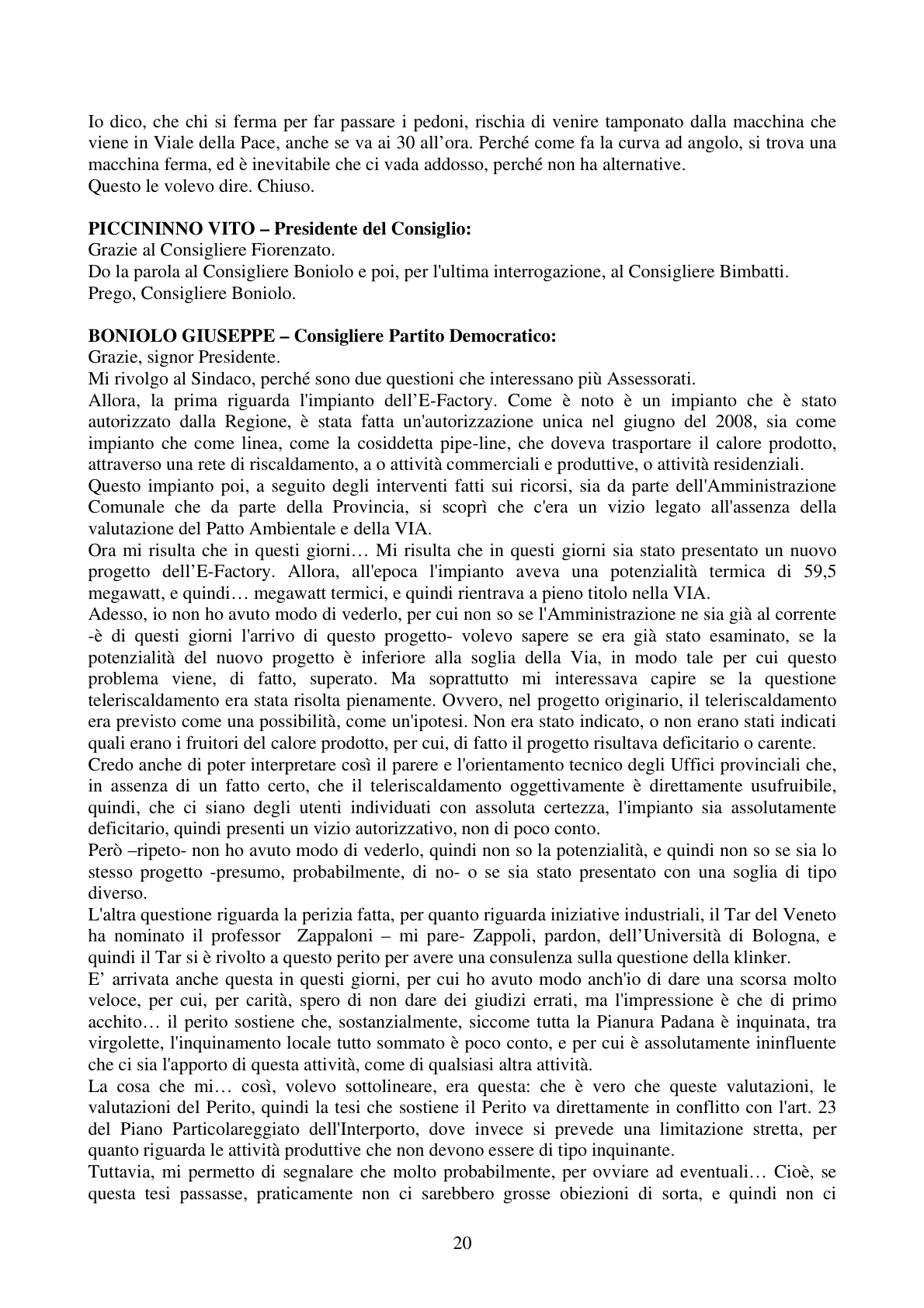 Pagina 20 del verbale