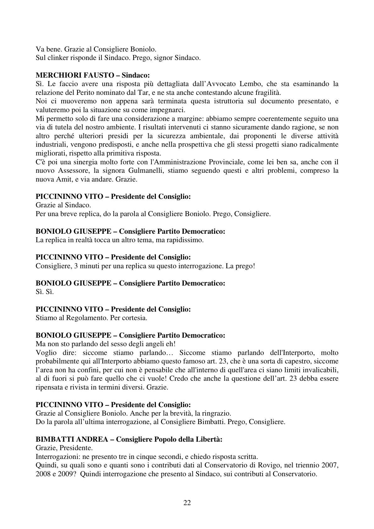 Pagina 22 del verbale