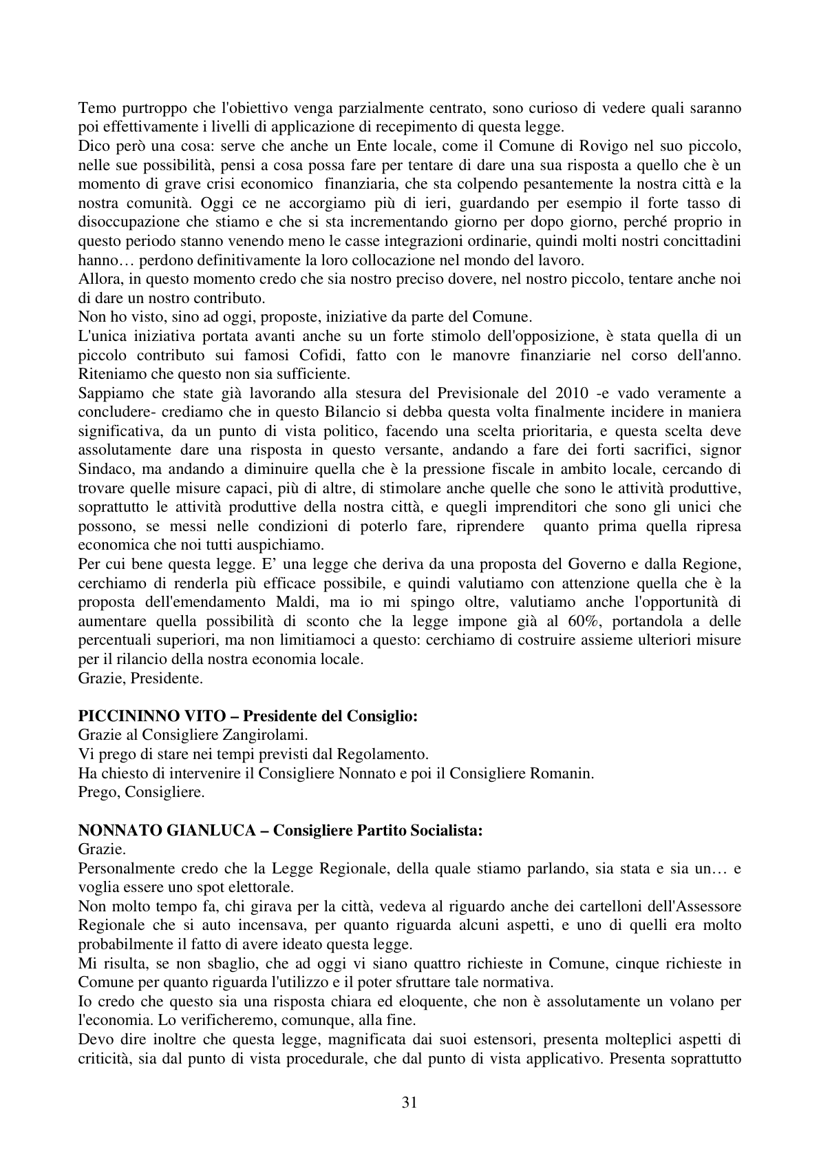 Pagina 31 del verbale