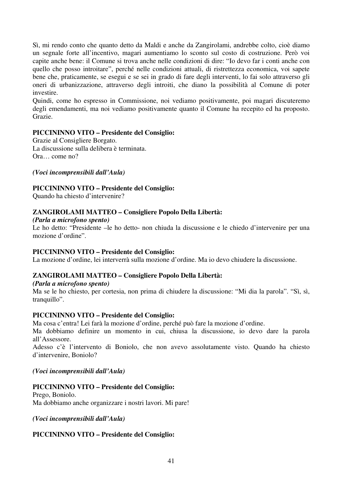 Pagina 41 del verbale