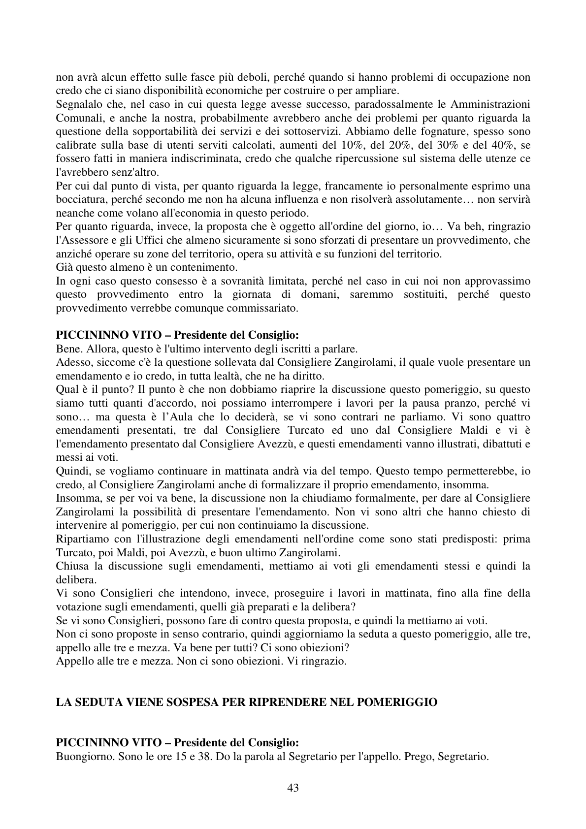 Pagina 43 del verbale