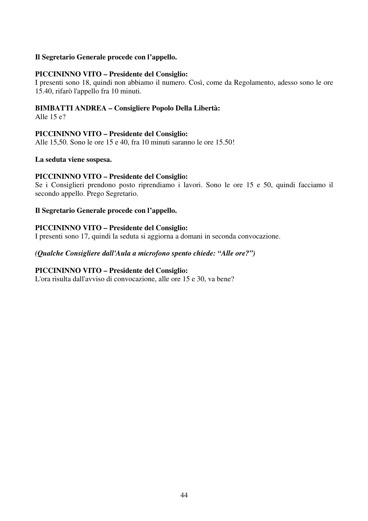 Pagina 44 del verbale