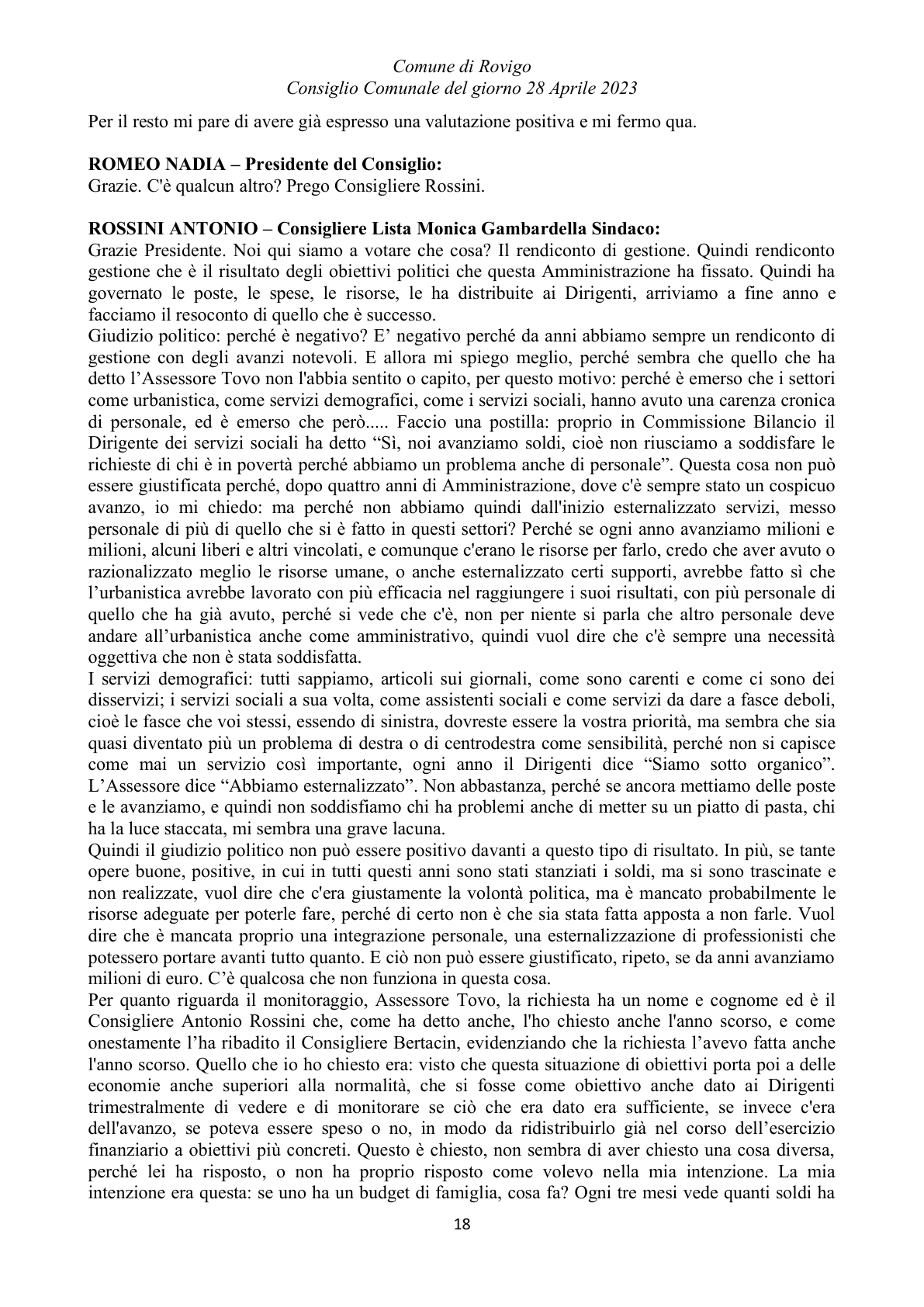 Pagina 18 del verbale