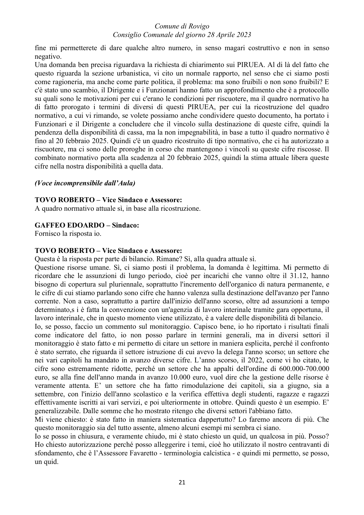 Pagina 21 del verbale
