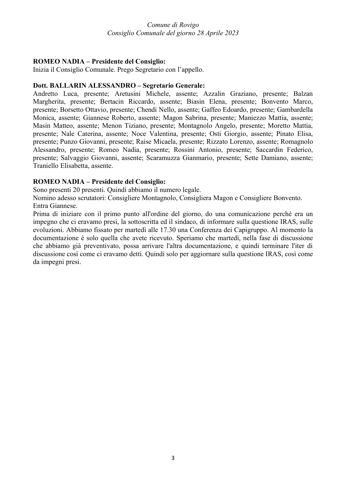 Pagina 3 del verbale
