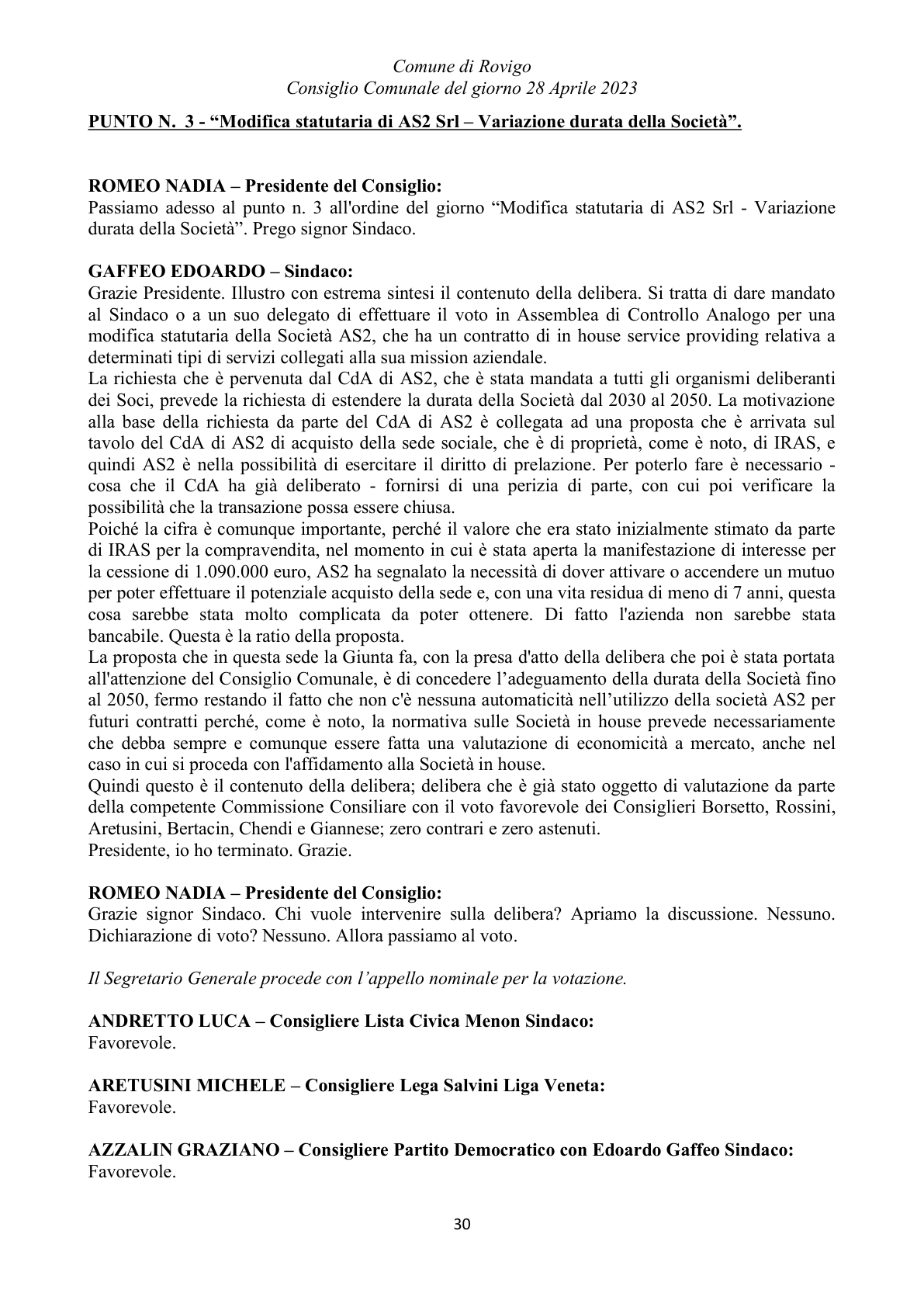 Pagina 30 del verbale