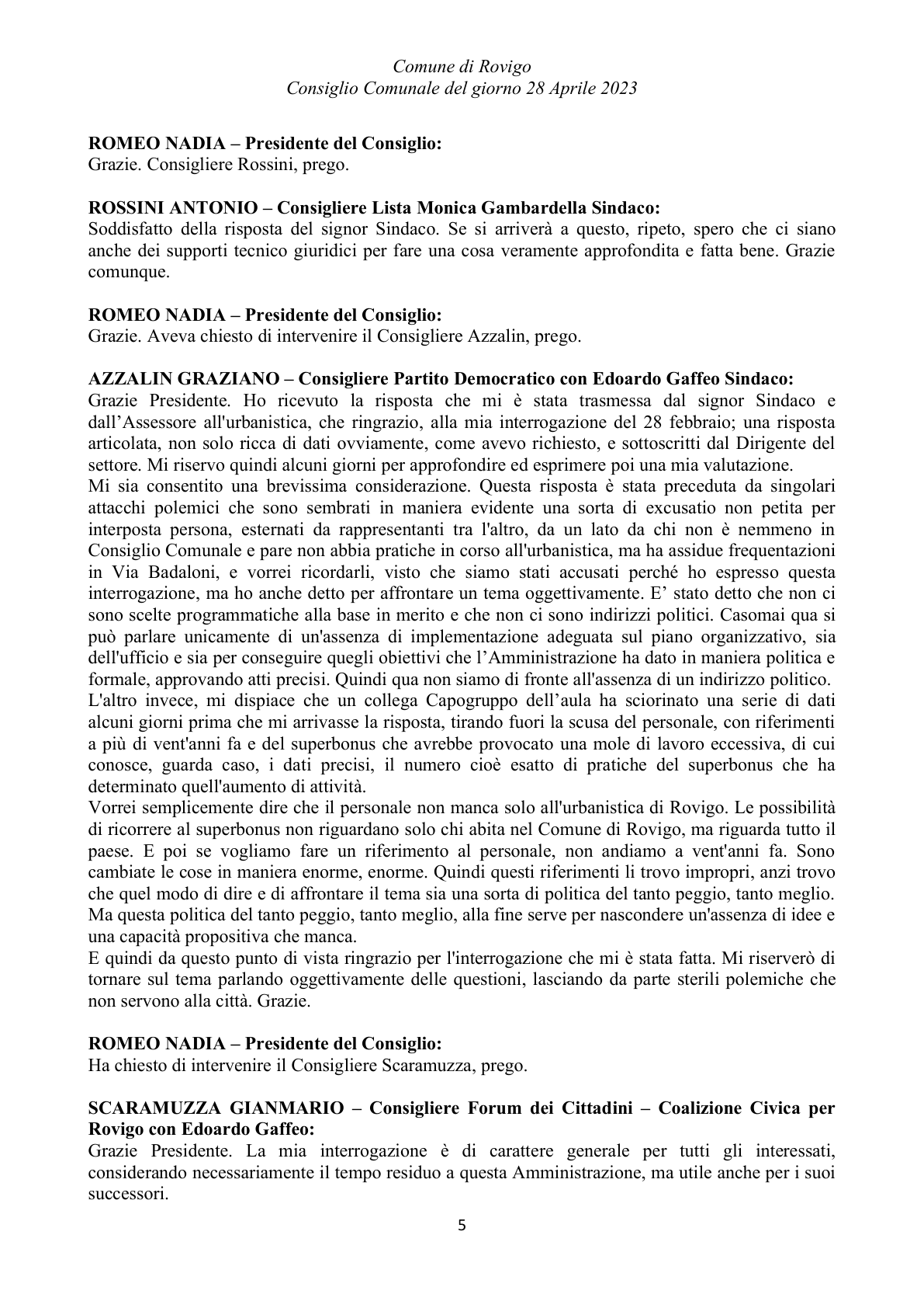 Pagina 5 del verbale