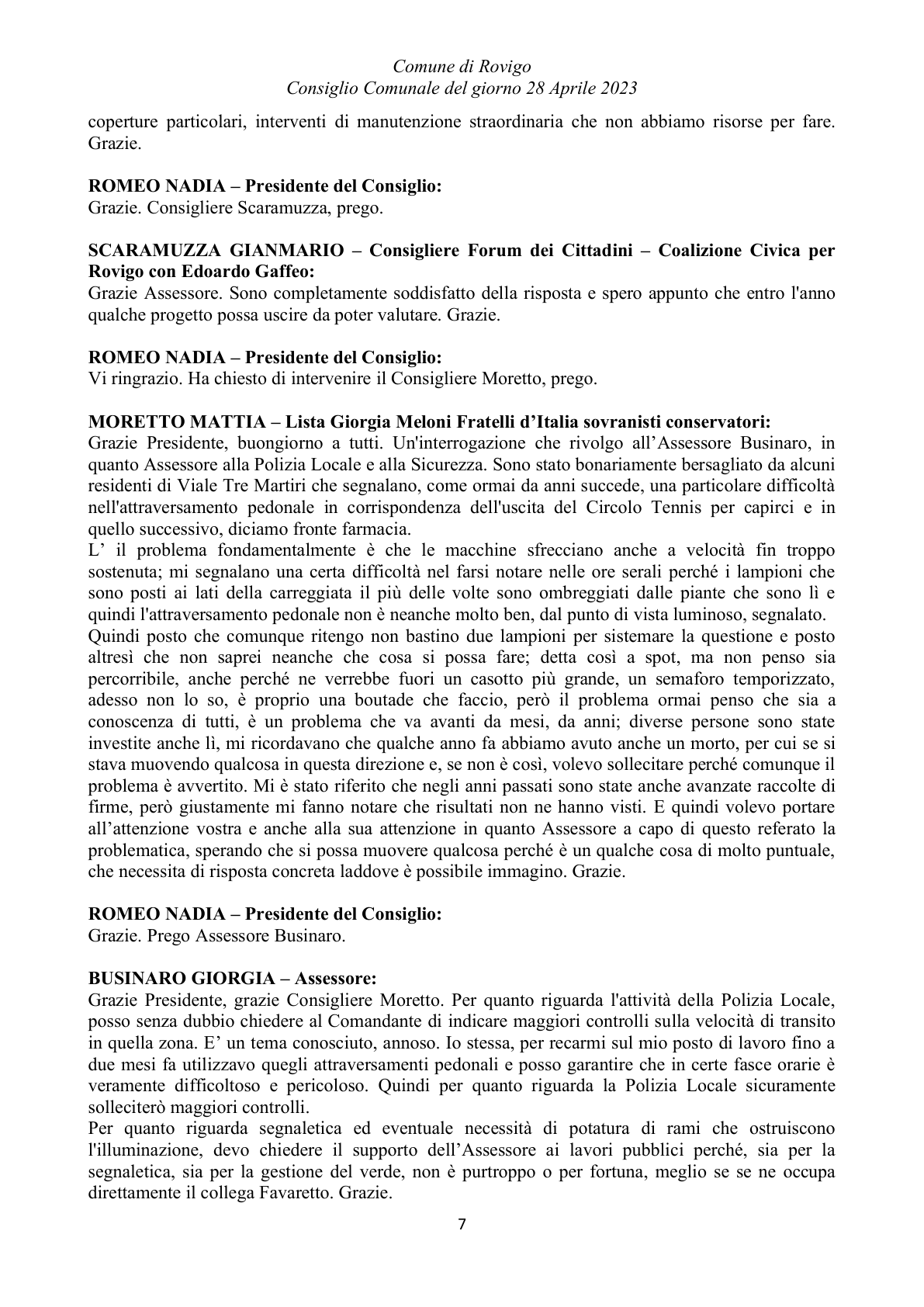 Pagina 7 del verbale
