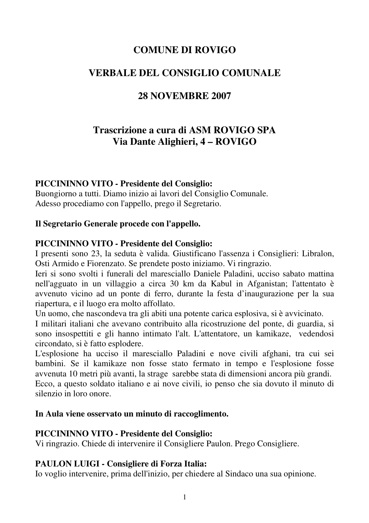 Pagina 1 del verbale
