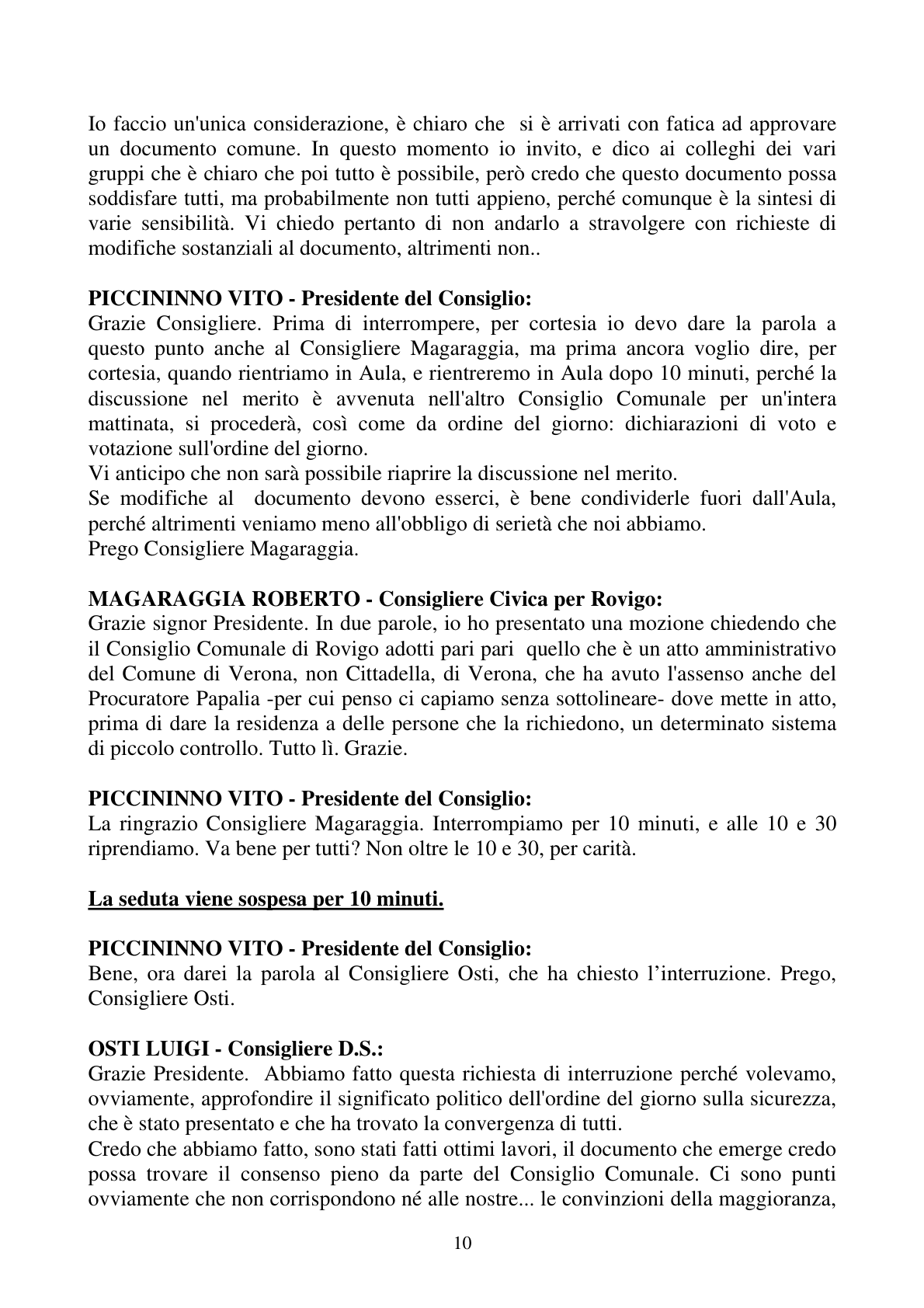 Pagina 10 del verbale