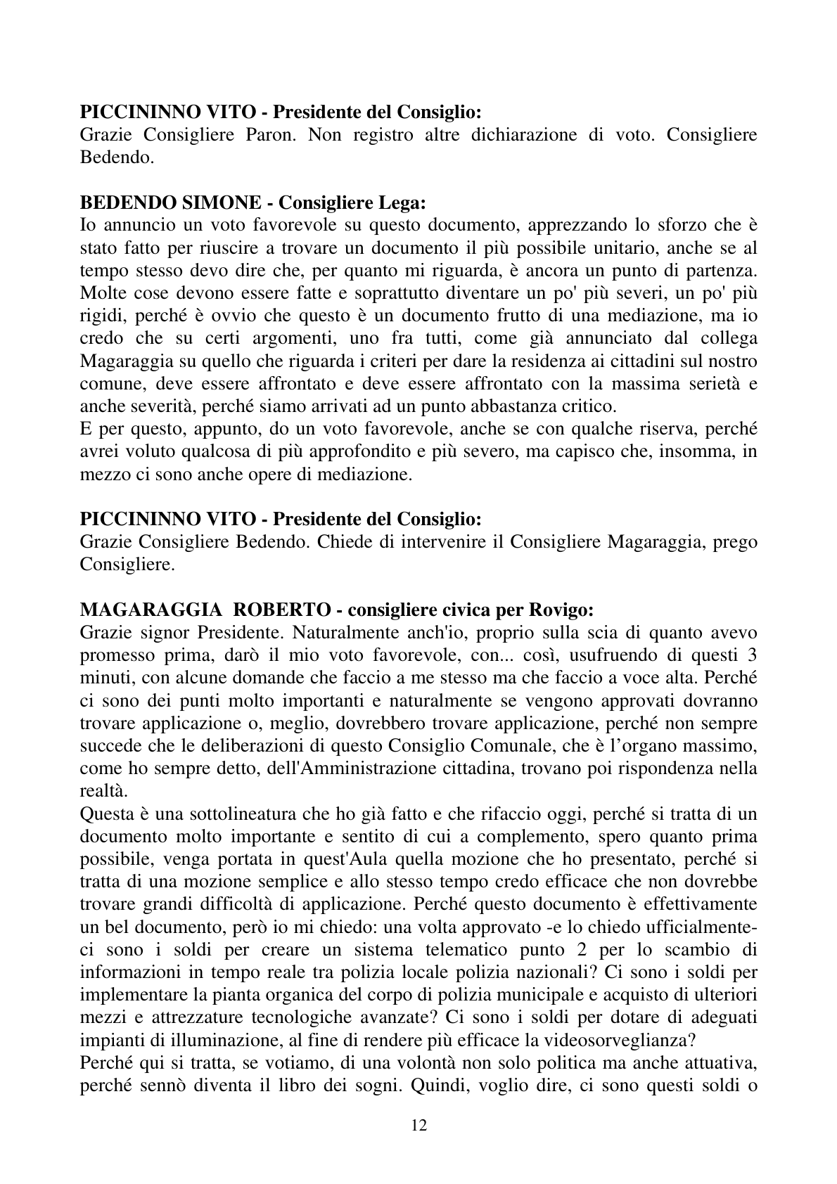 Pagina 12 del verbale