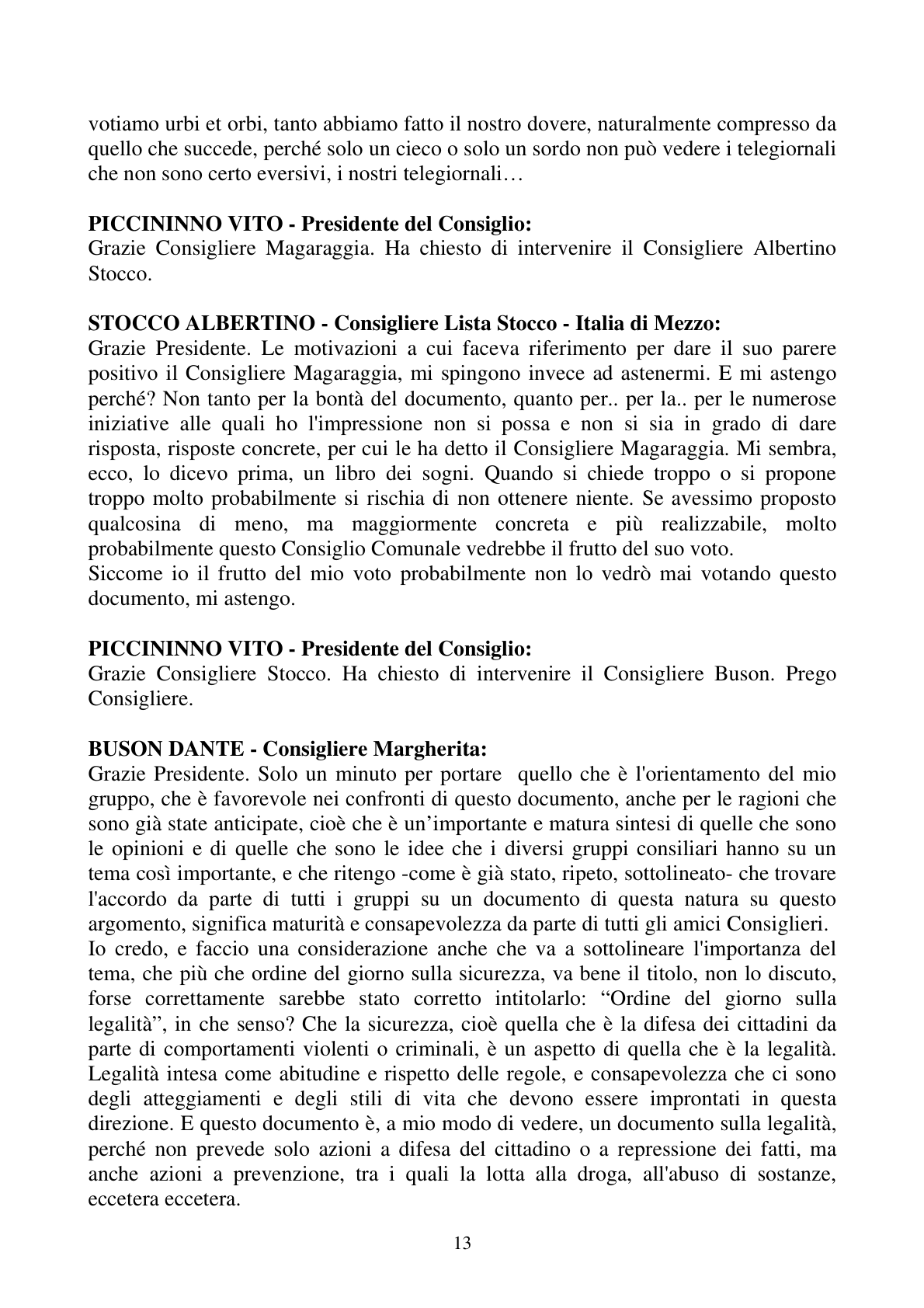 Pagina 13 del verbale