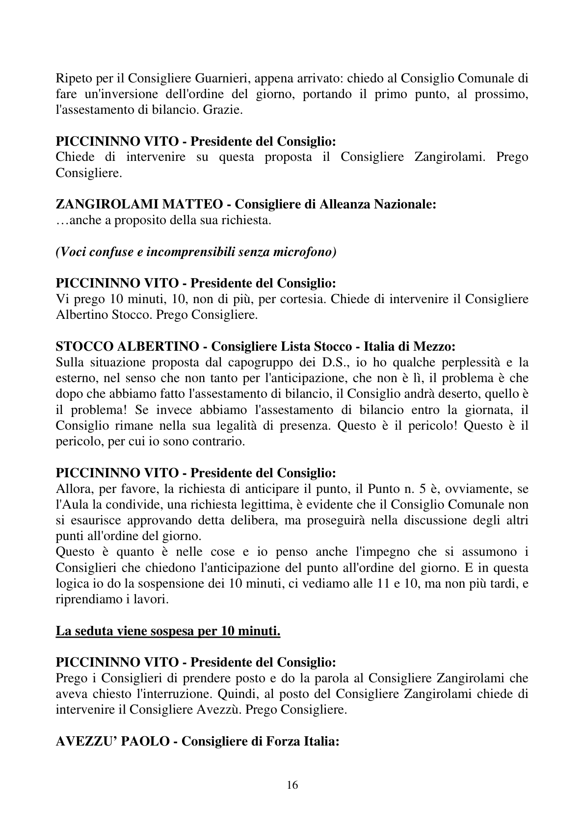 Pagina 16 del verbale